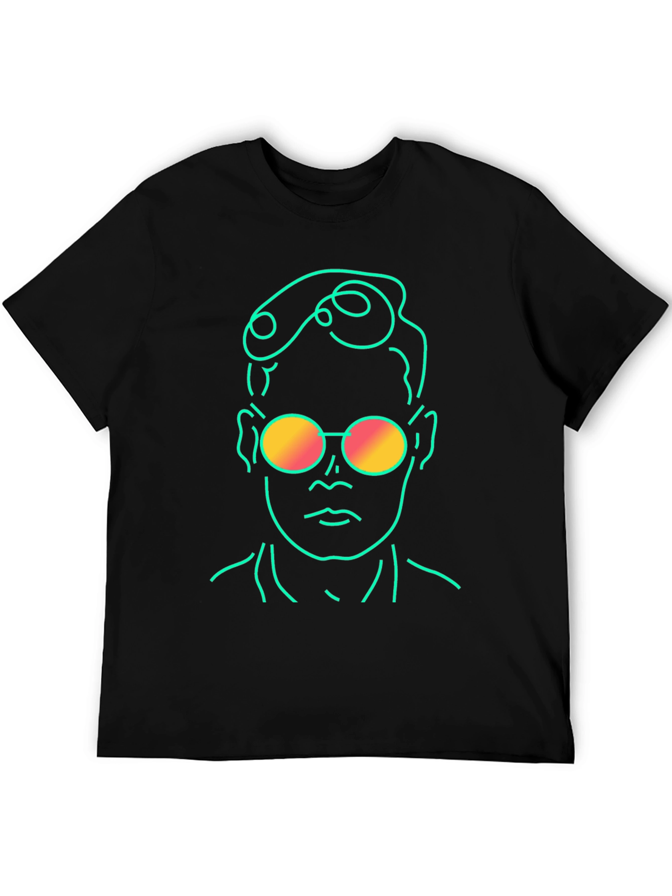 Retro Line Art T-Shirt - Cool Graphic Tee