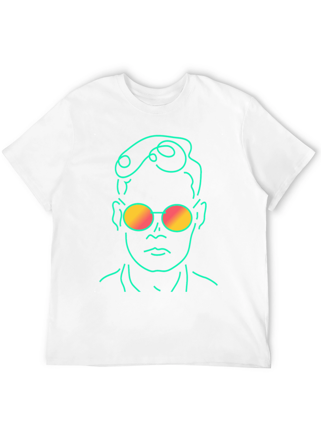 Retro Line Art T-Shirt - Cool Graphic Tee