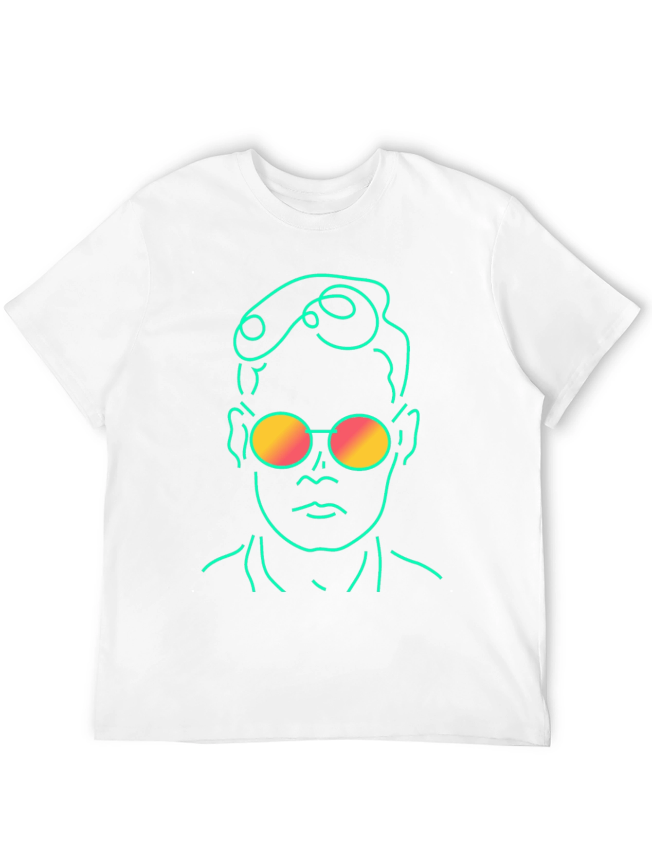 Retro Line Art T-Shirt - Cool Graphic Tee