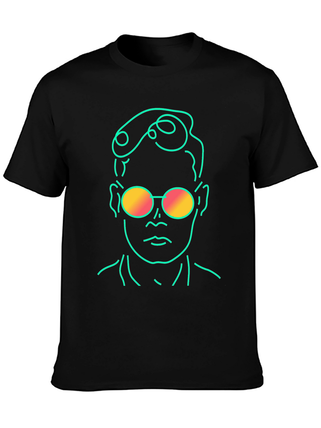 Retro Line Art T-Shirt - Cool Graphic Tee