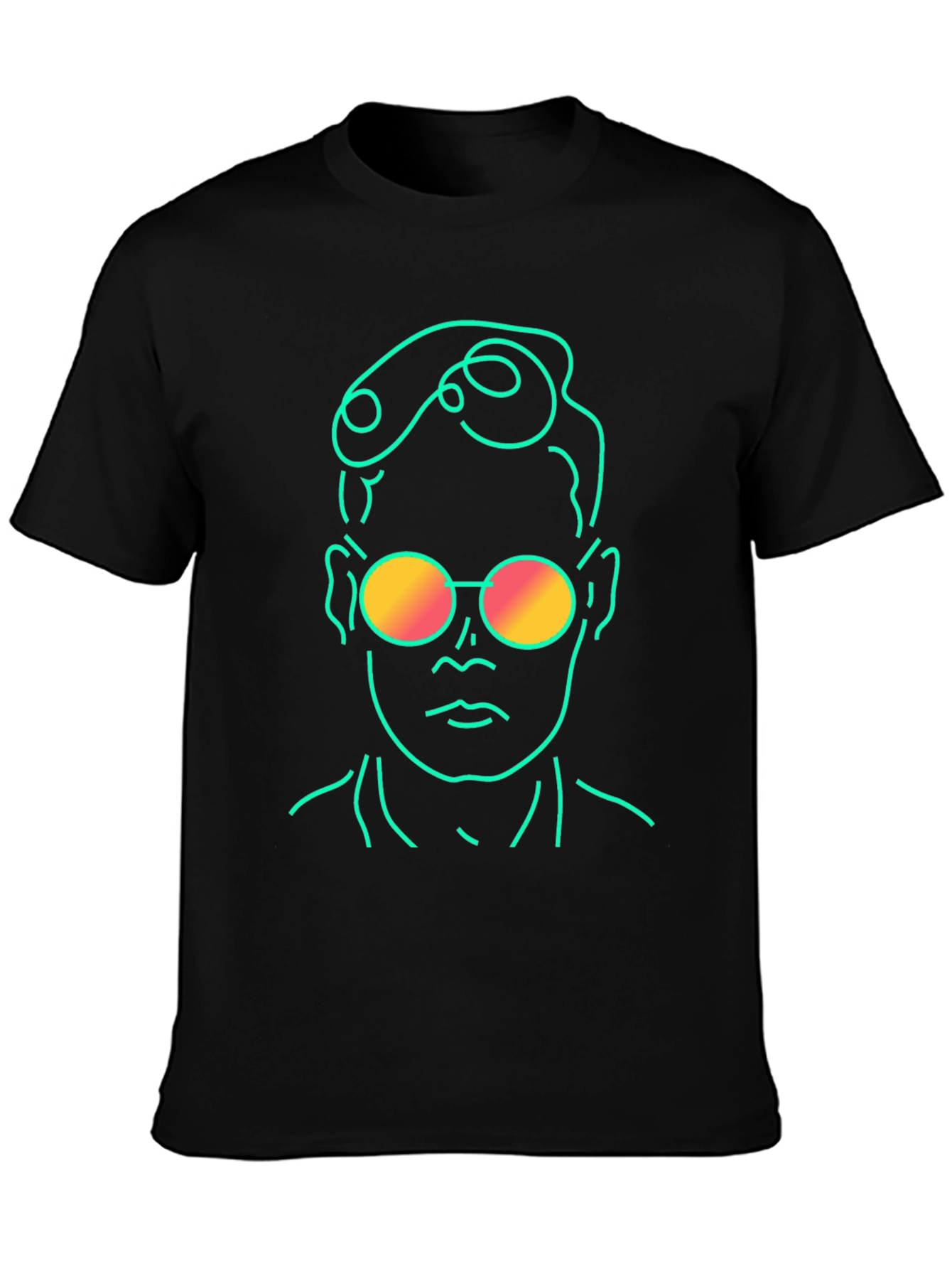 Retro Line Art T-Shirt - Cool Graphic Tee