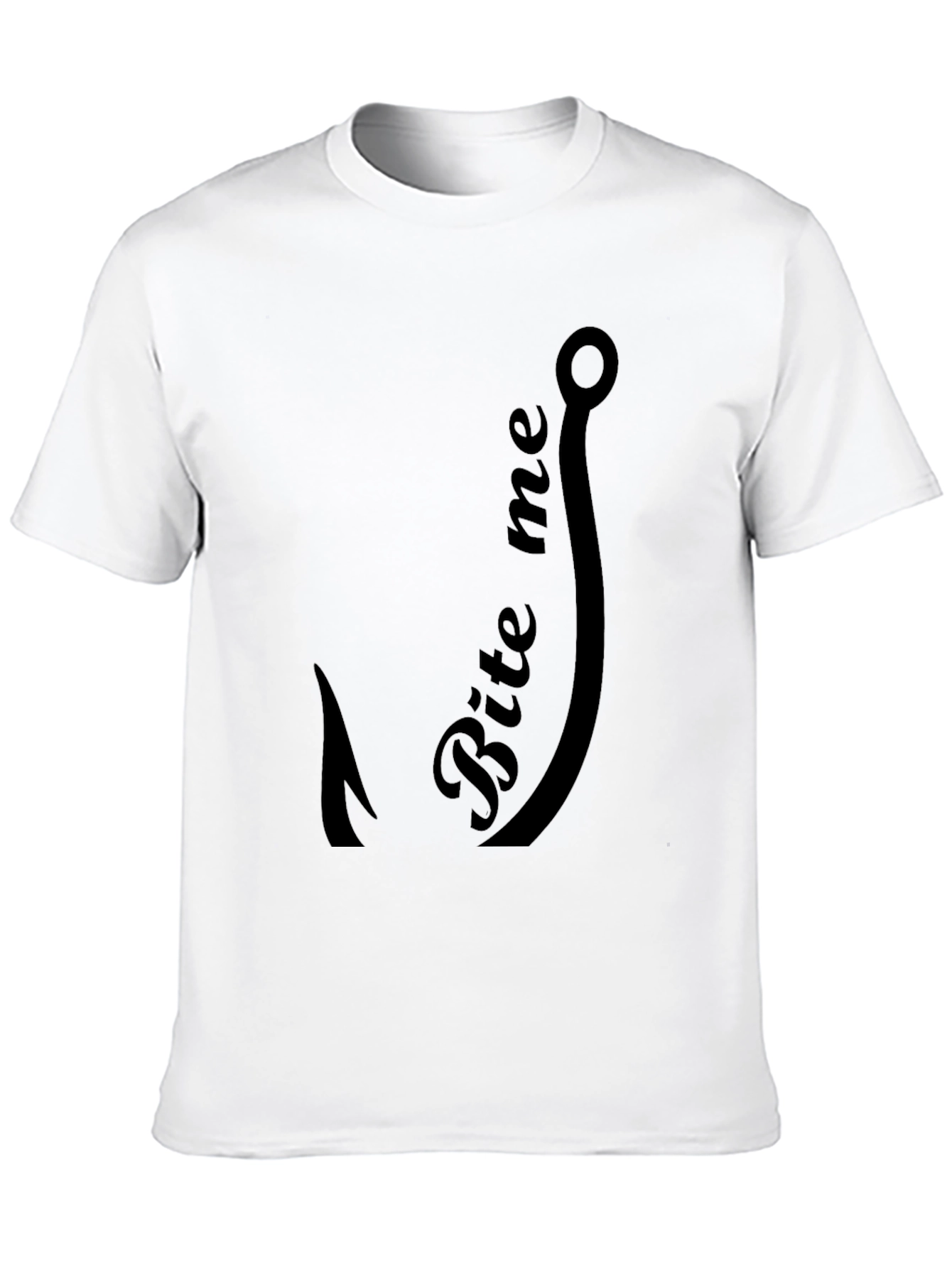 Bite Me Fishing Hook Graphic Tee - Black