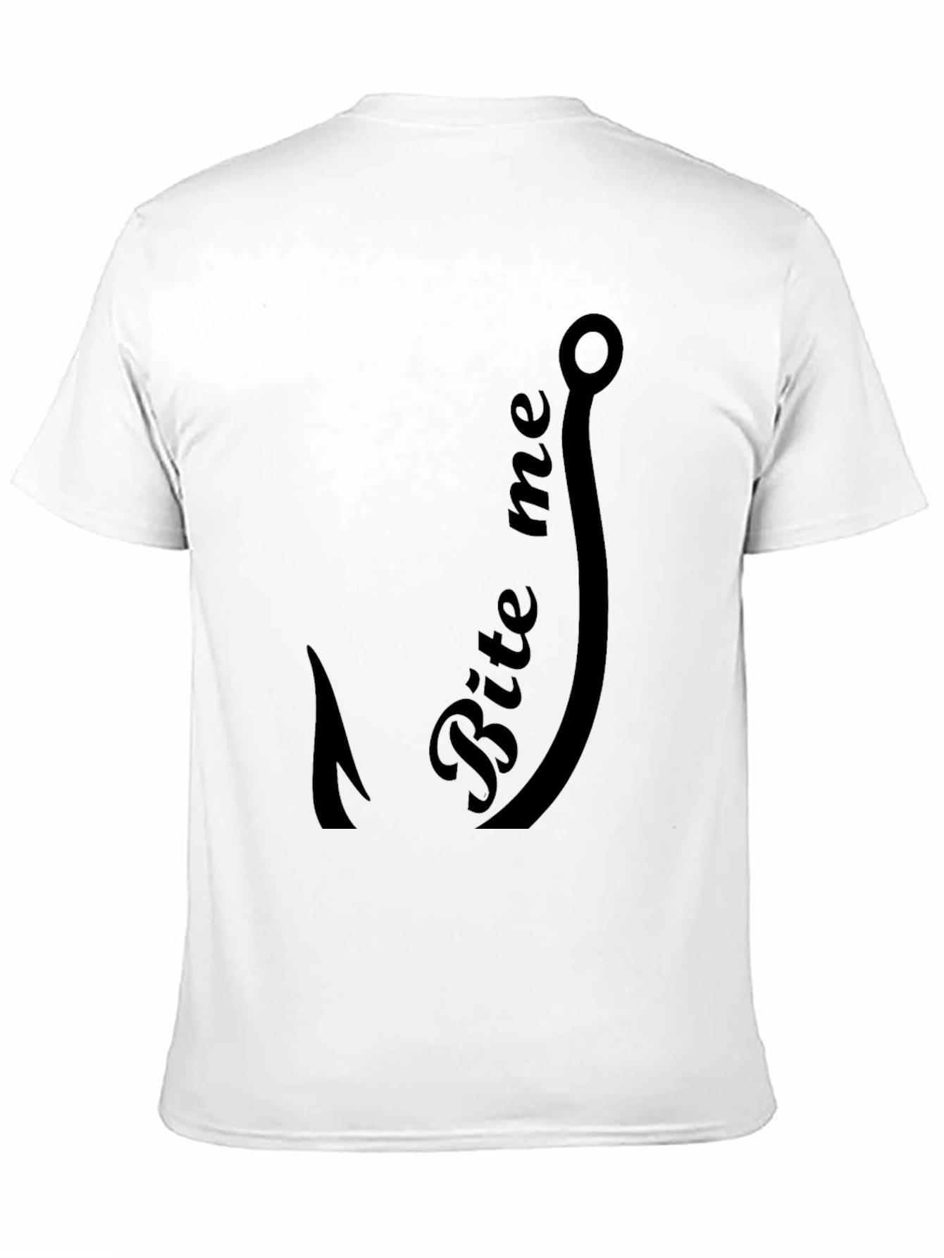 Bite Me Fishing Hook Graphic Tee - Black