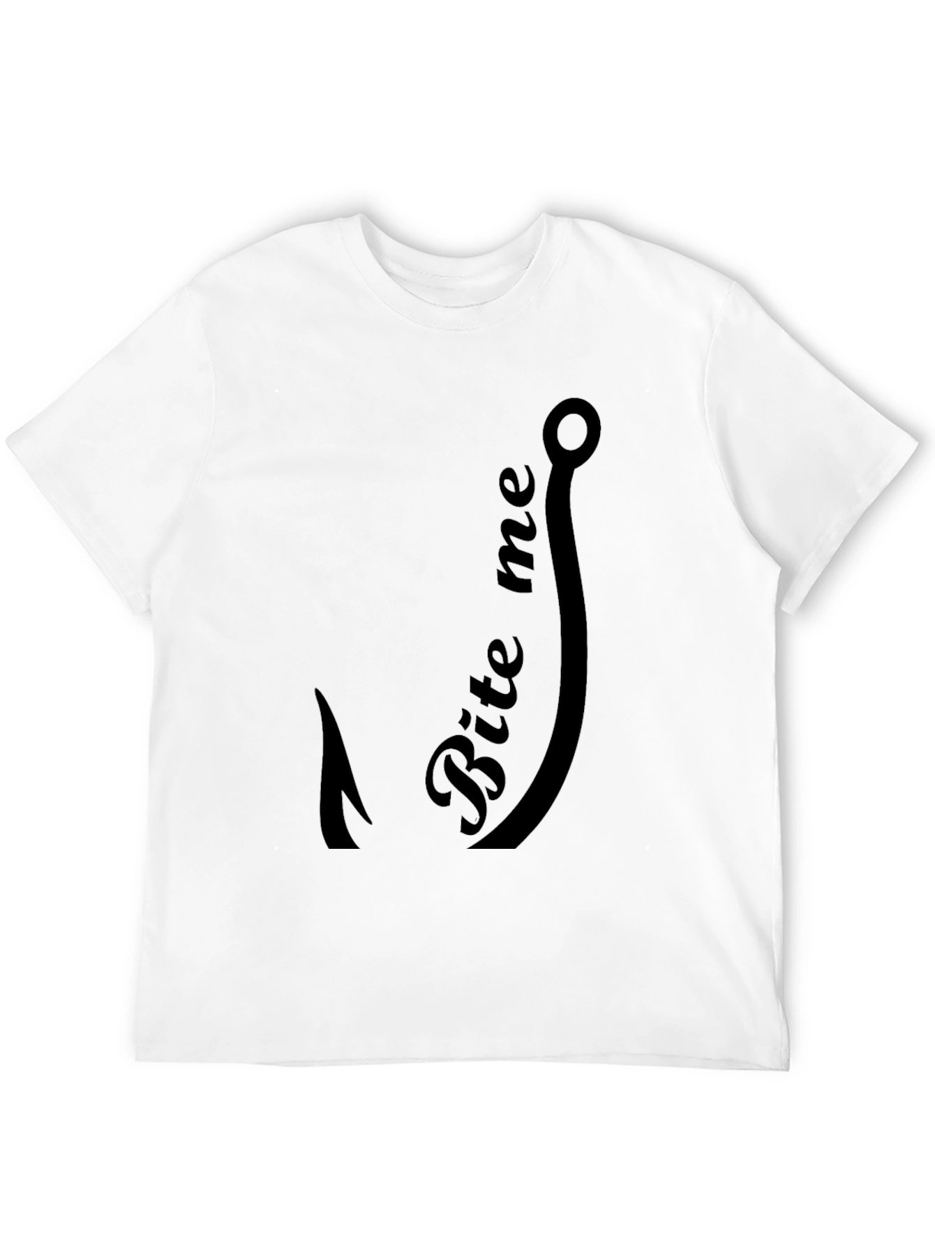 Bite Me Fishing Hook Graphic Tee - Black
