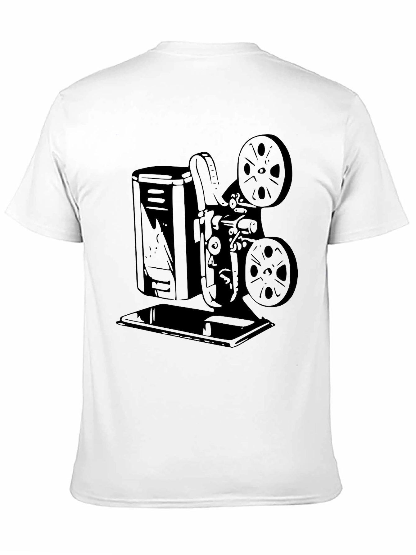 Retro Movie Projector Graphic Tee - Classic Film Fan Shirt