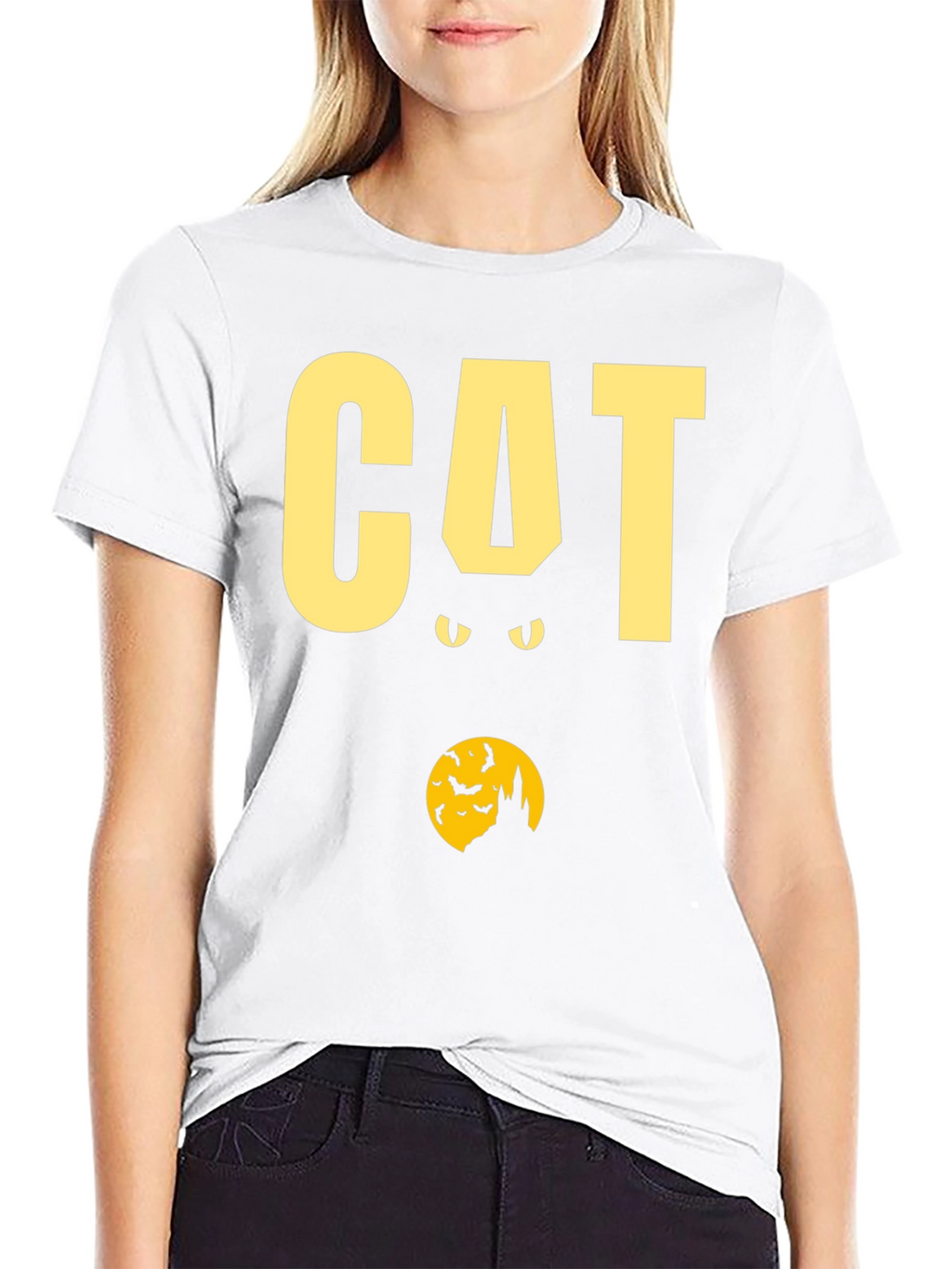 Halloween Cat Graphic T-Shirt - Spooky Season Tee