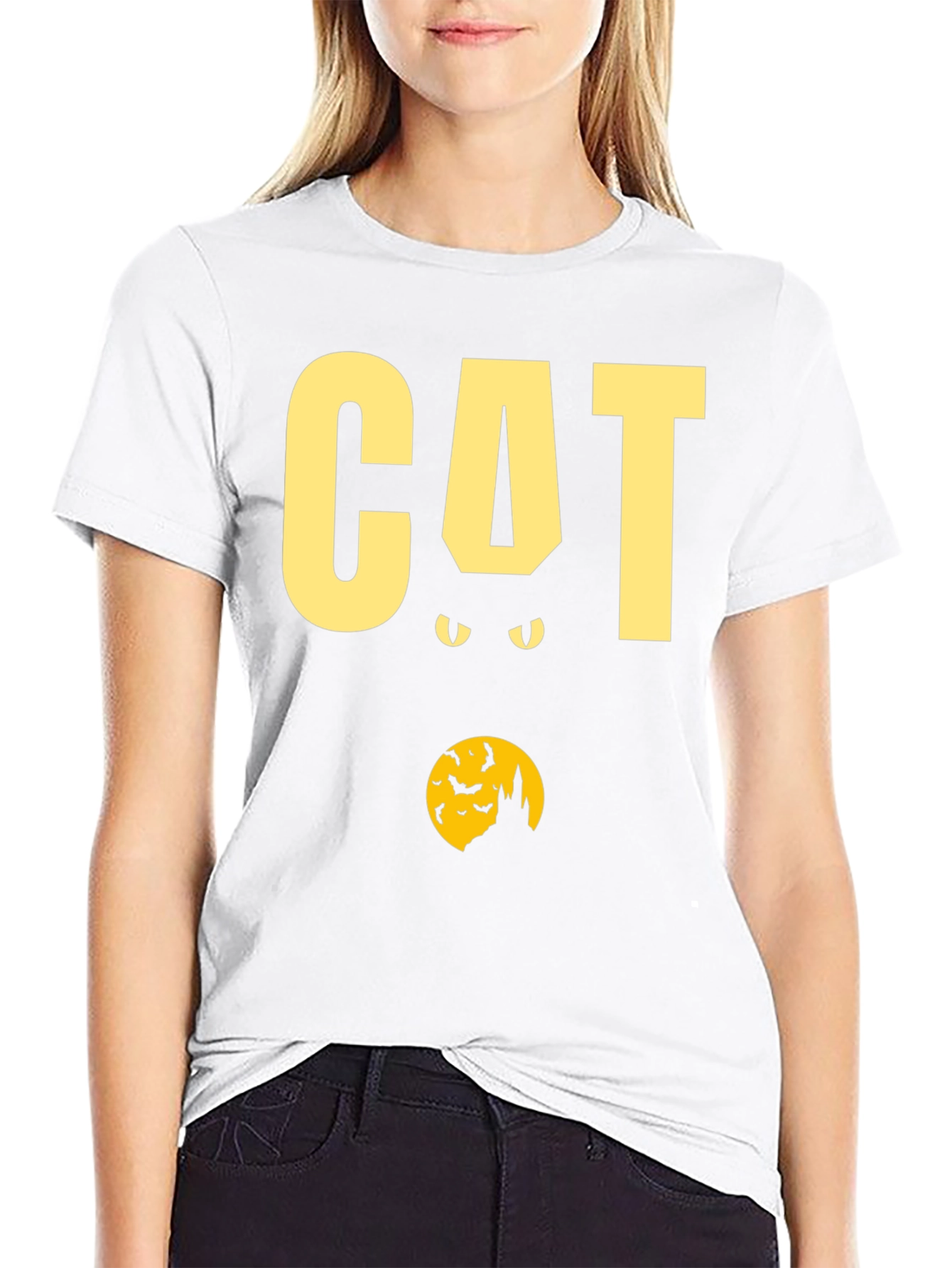 Halloween Cat Graphic T-Shirt - Spooky Season Tee