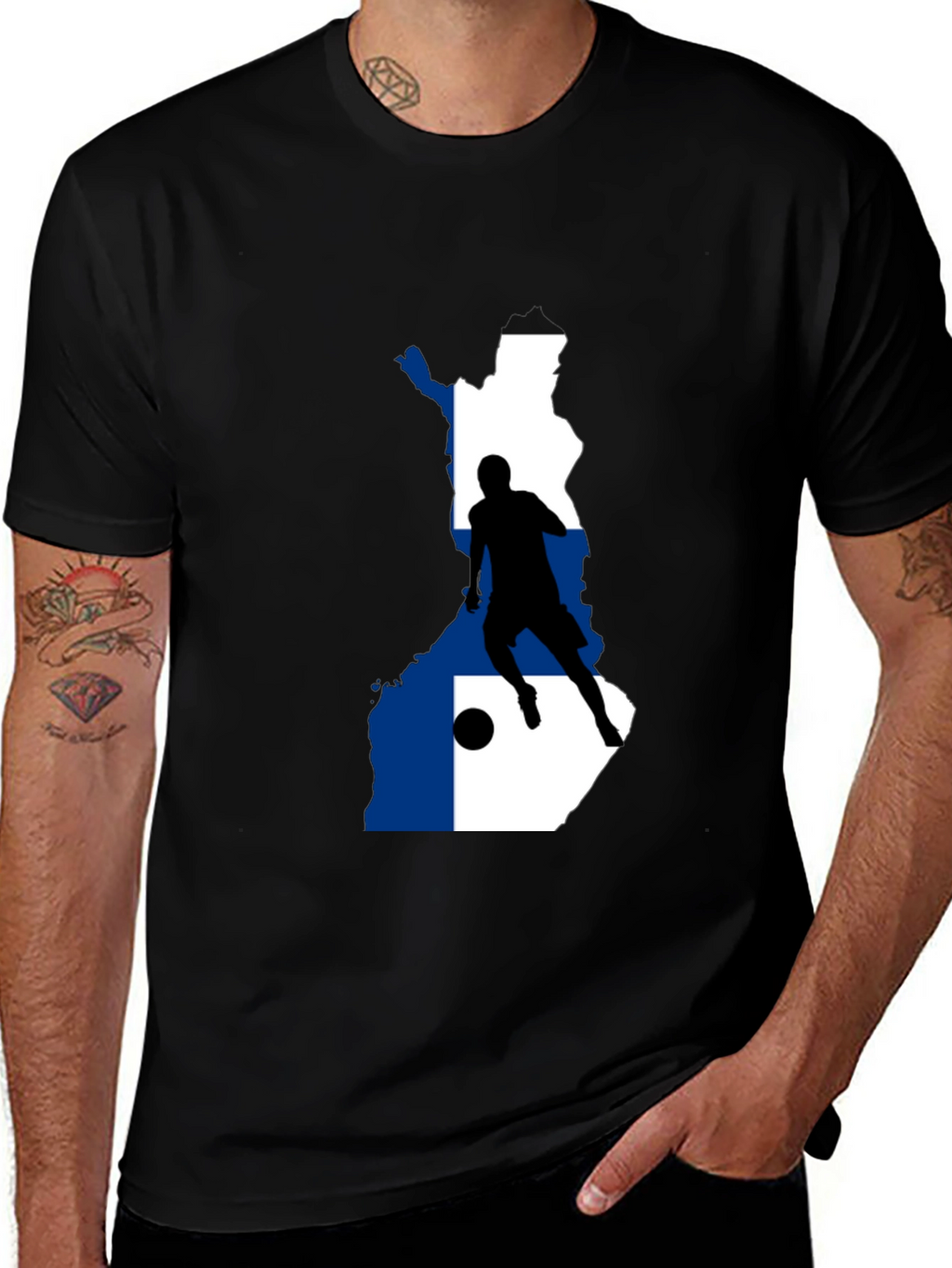 Finland Soccer T-Shirt - Black