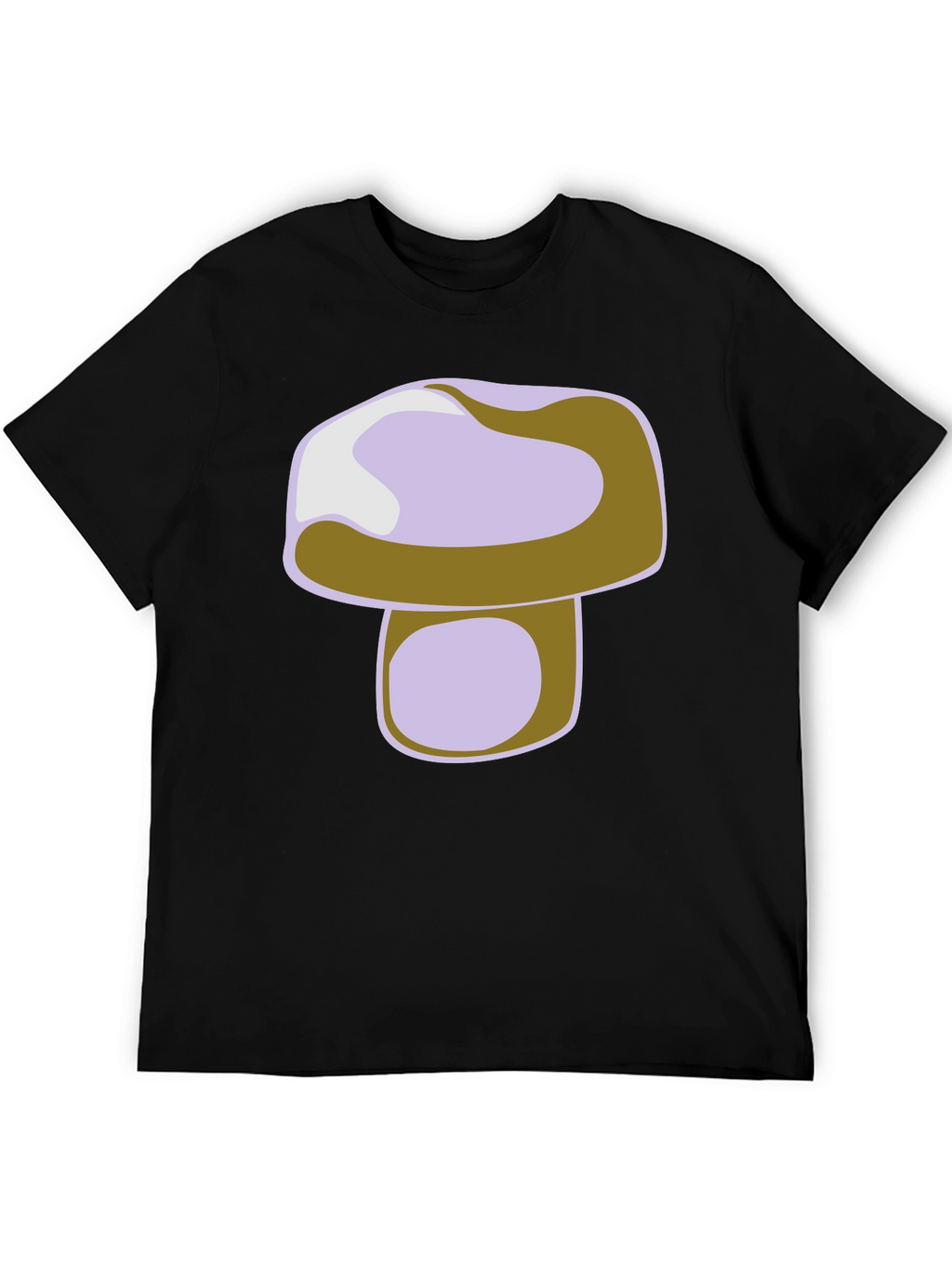 Mushroom Graphic Print Black T-Shirt
