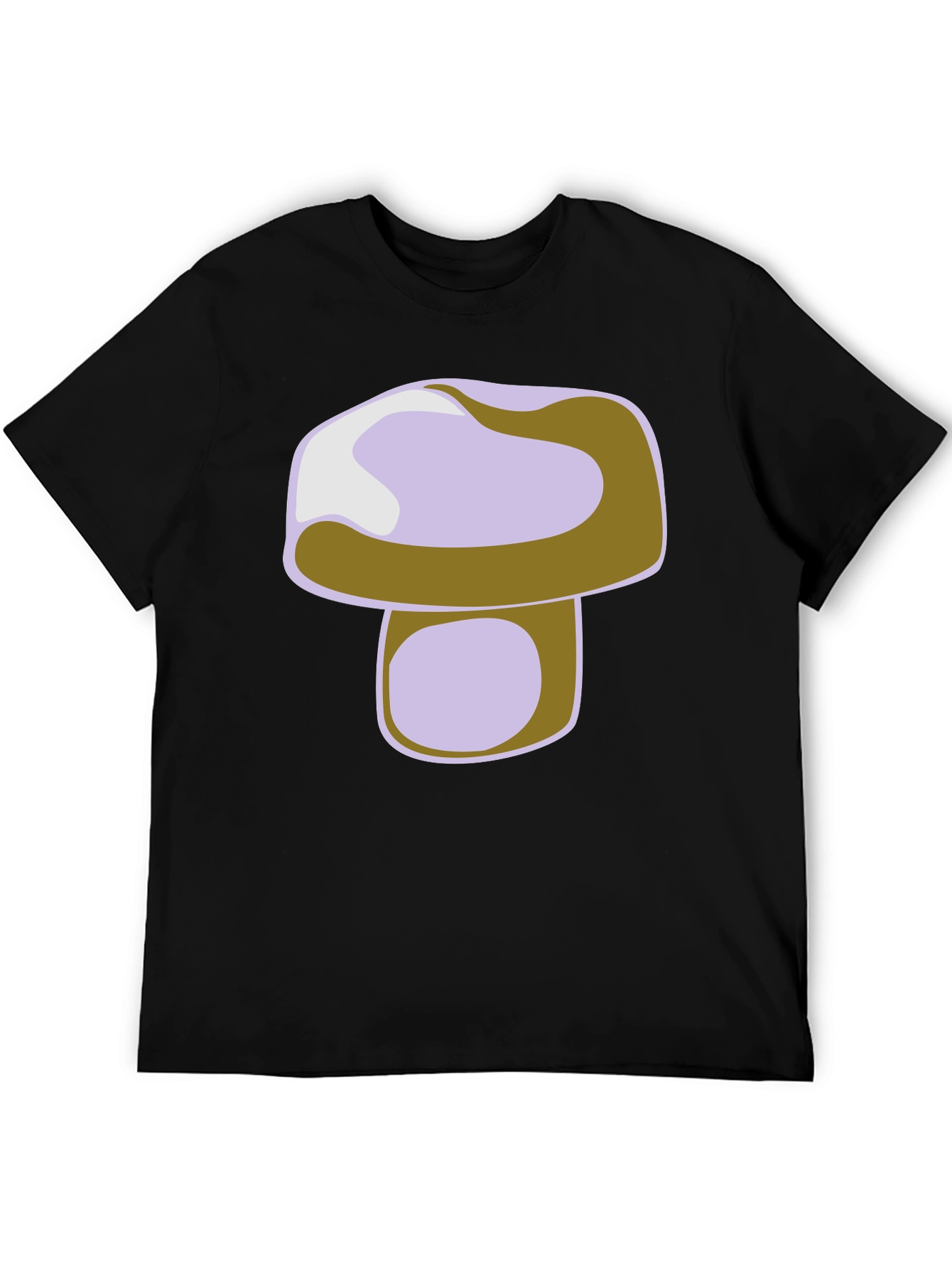 Mushroom Graphic Print Black T-Shirt