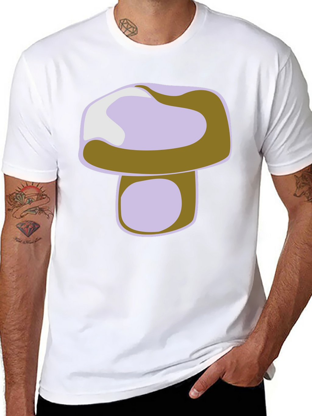 Mushroom Graphic Print Black T-Shirt