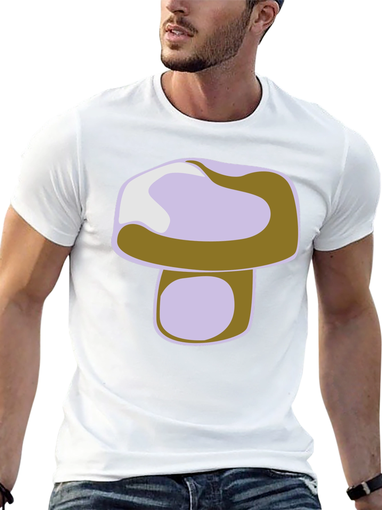 Mushroom Graphic Print Black T-Shirt