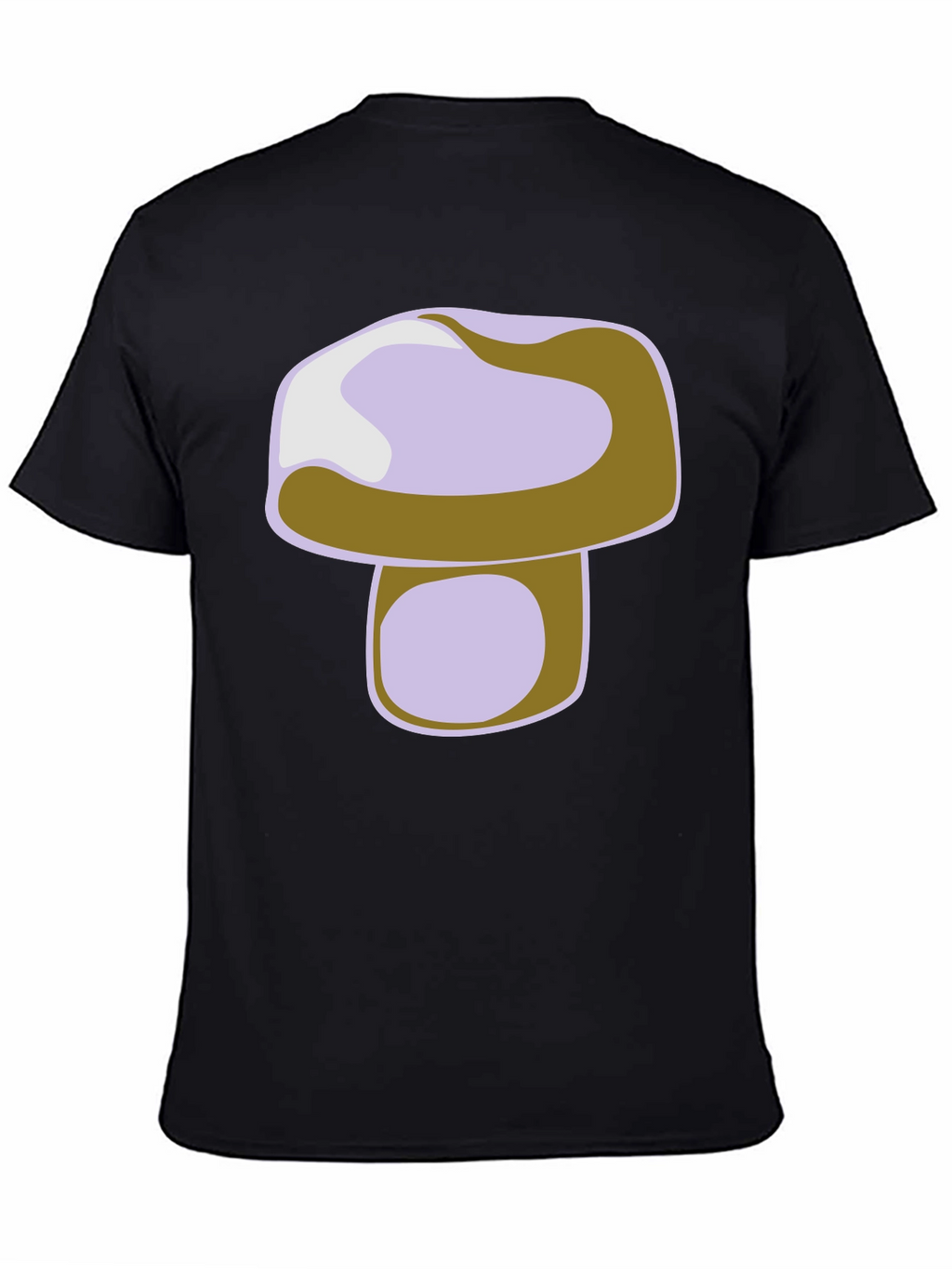 Mushroom Graphic Print Black T-Shirt