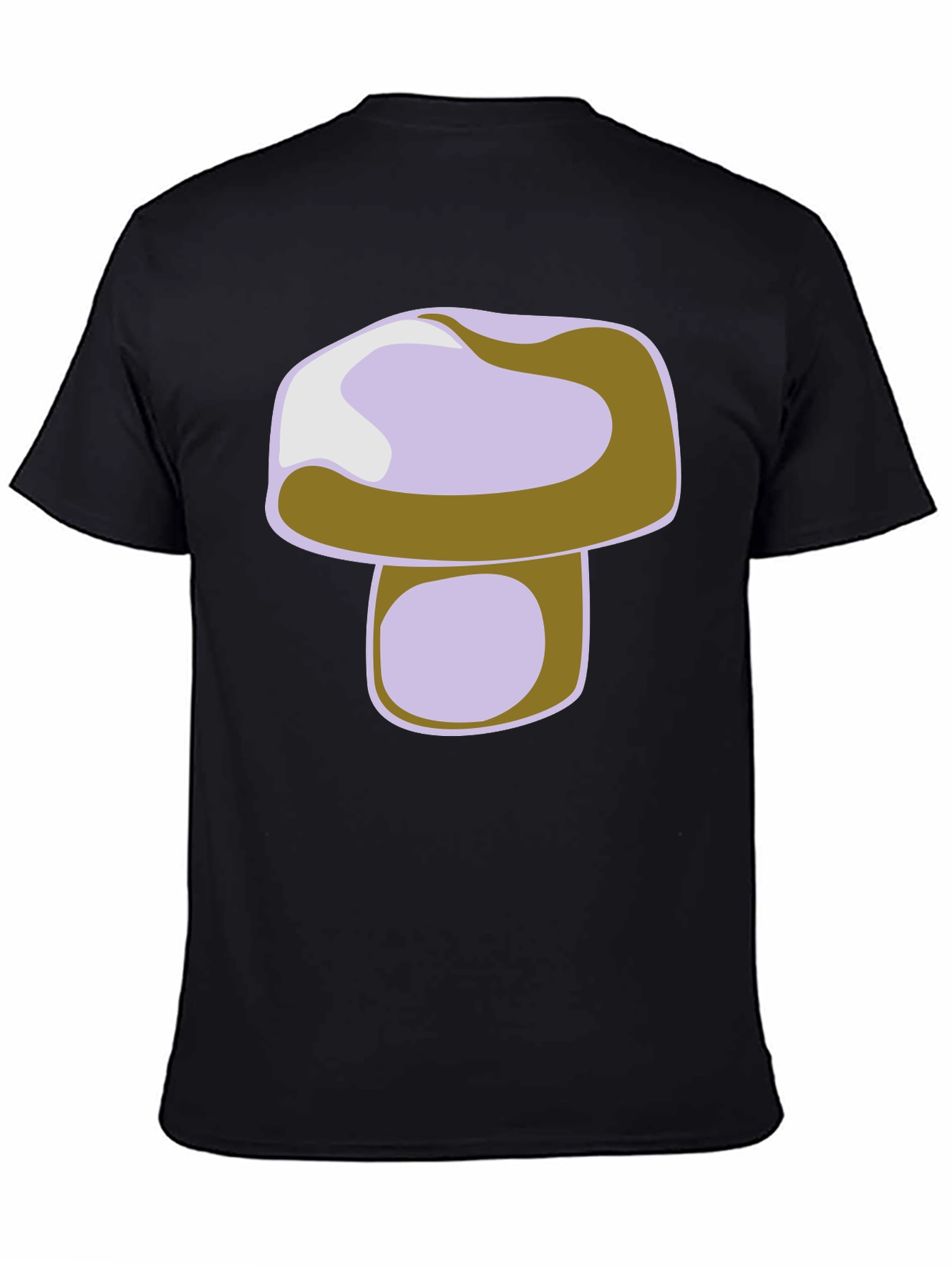 Mushroom Graphic Print Black T-Shirt
