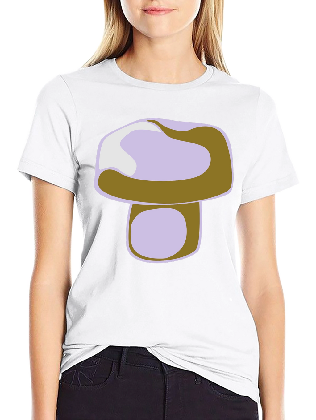 Mushroom Graphic Print Black T-Shirt