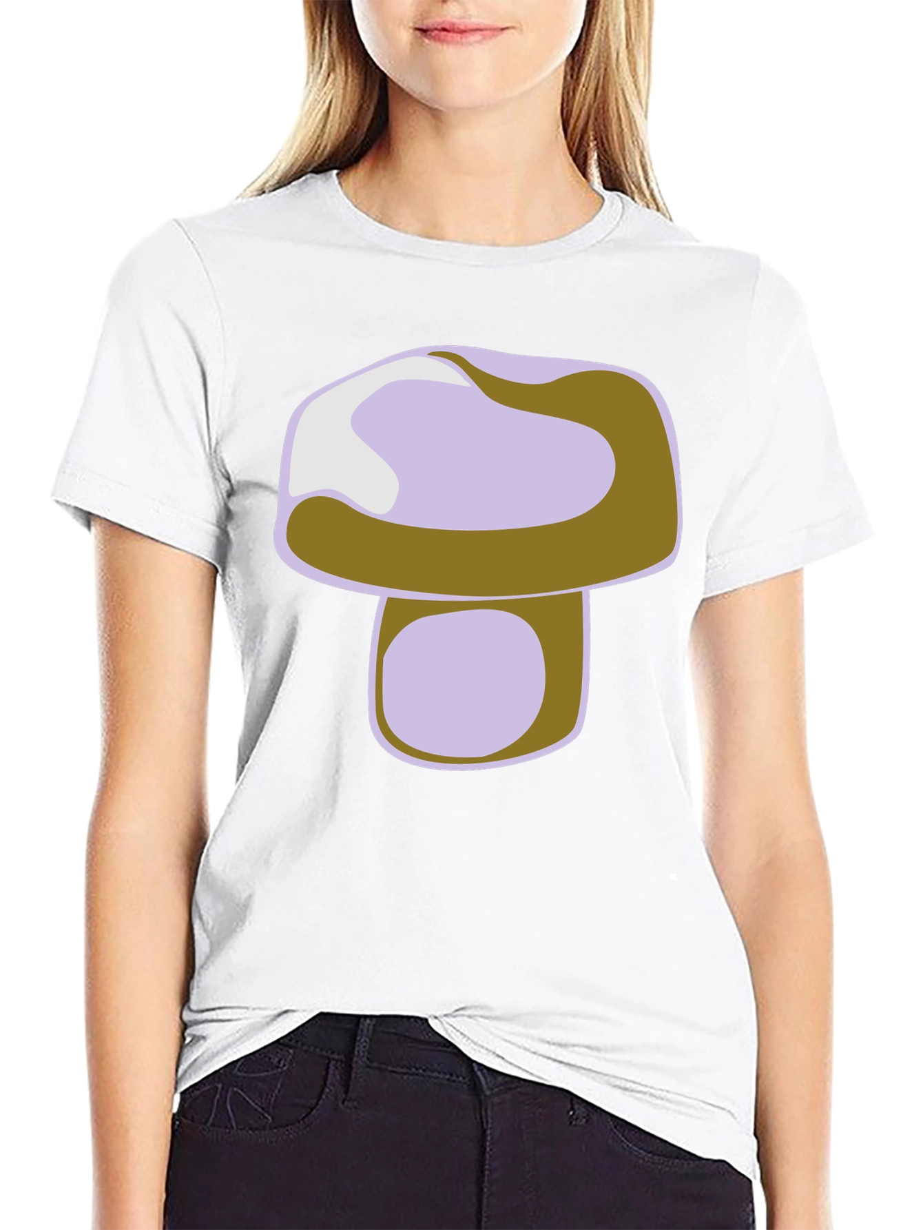 Mushroom Graphic Print Black T-Shirt