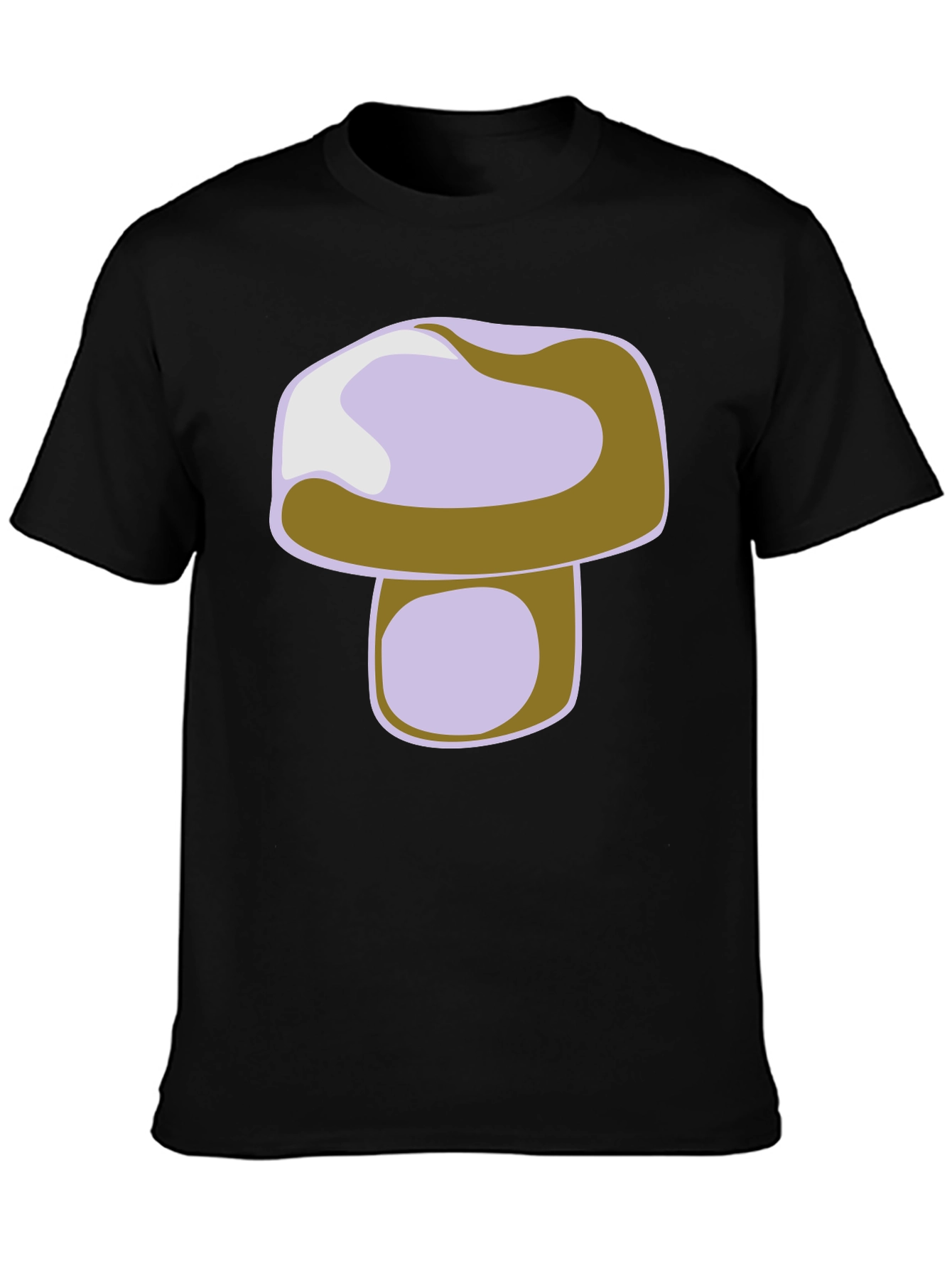 Mushroom Graphic Print Black T-Shirt