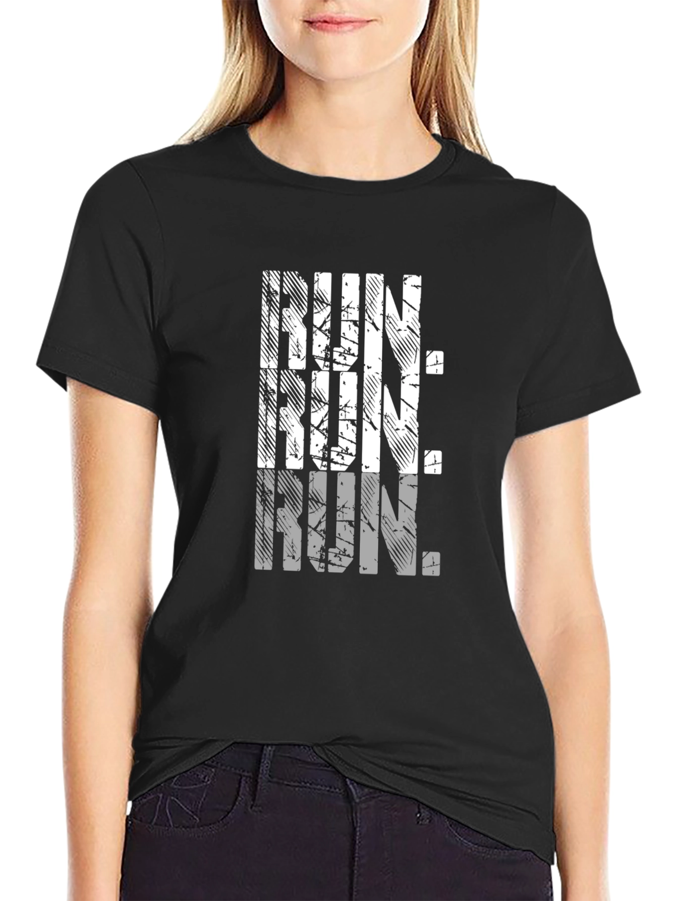 Run Graphic Tee - Black Casual Shirt