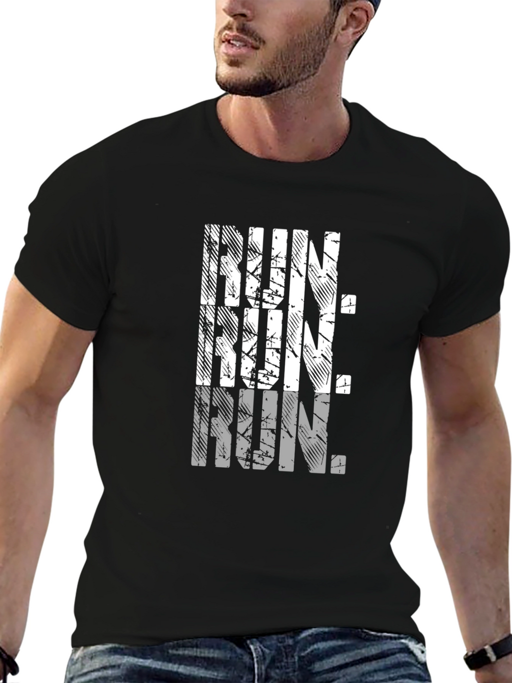 Run Graphic Tee - Black Casual Shirt