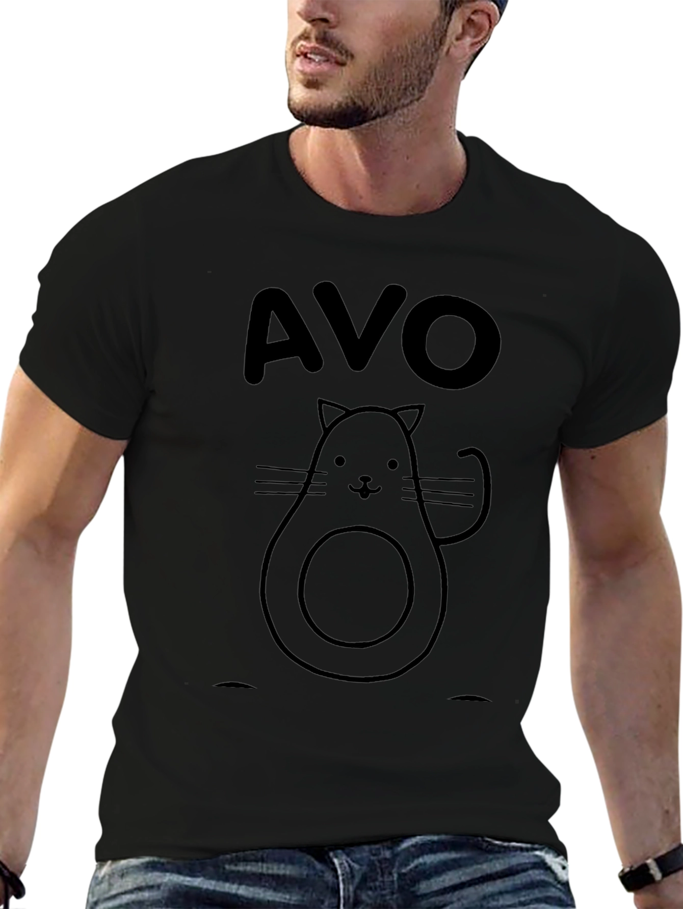 Avo-Cat Graphic Tee - Funny Avocado Cat Shirt