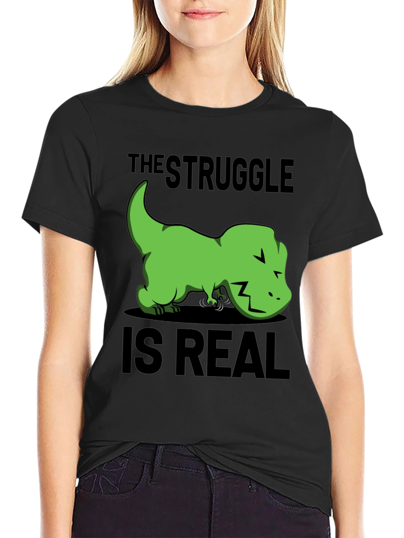 Struggle is Real T-Rex Graphic T-Shirt