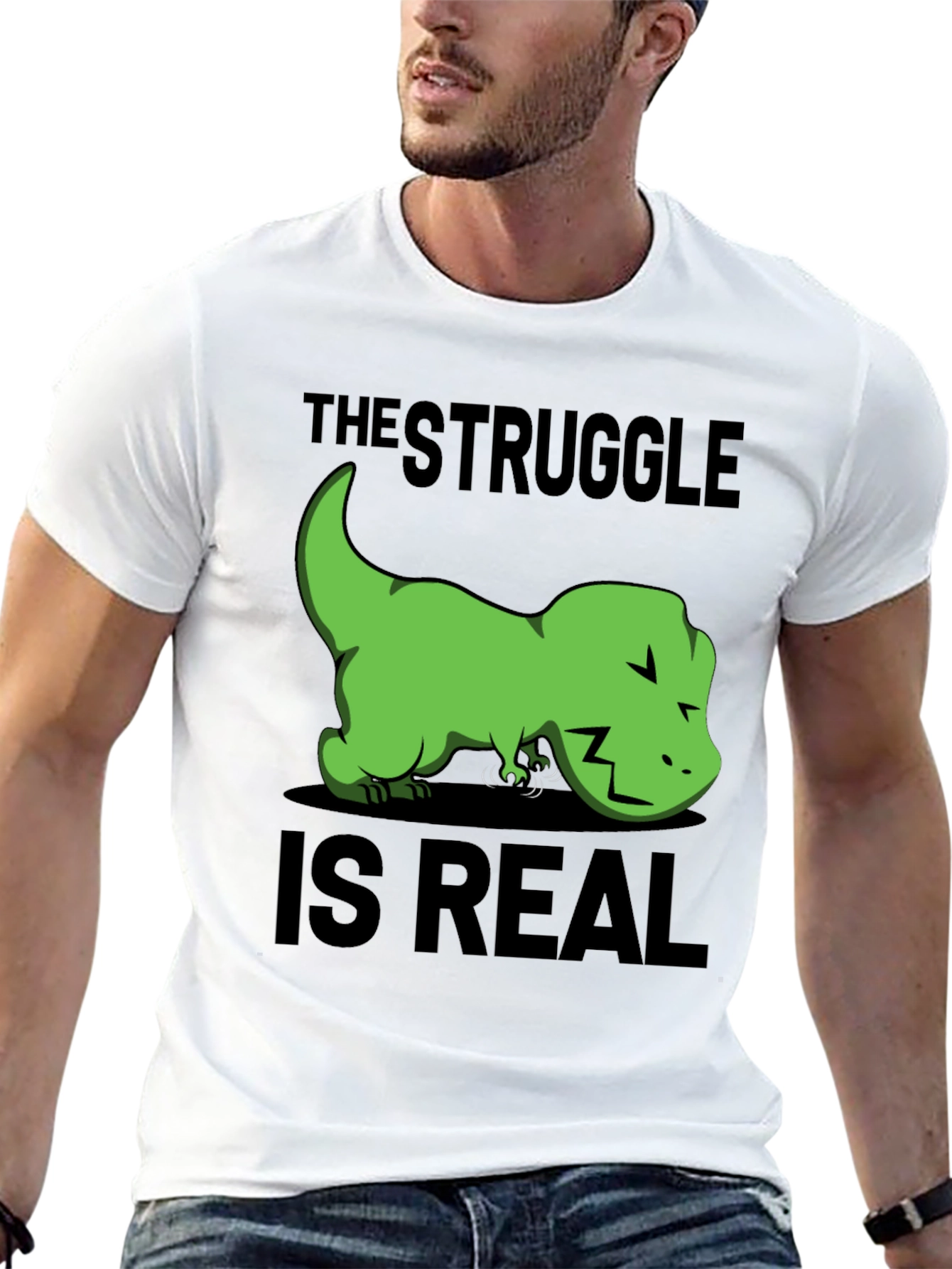 Struggle is Real T-Rex Graphic T-Shirt
