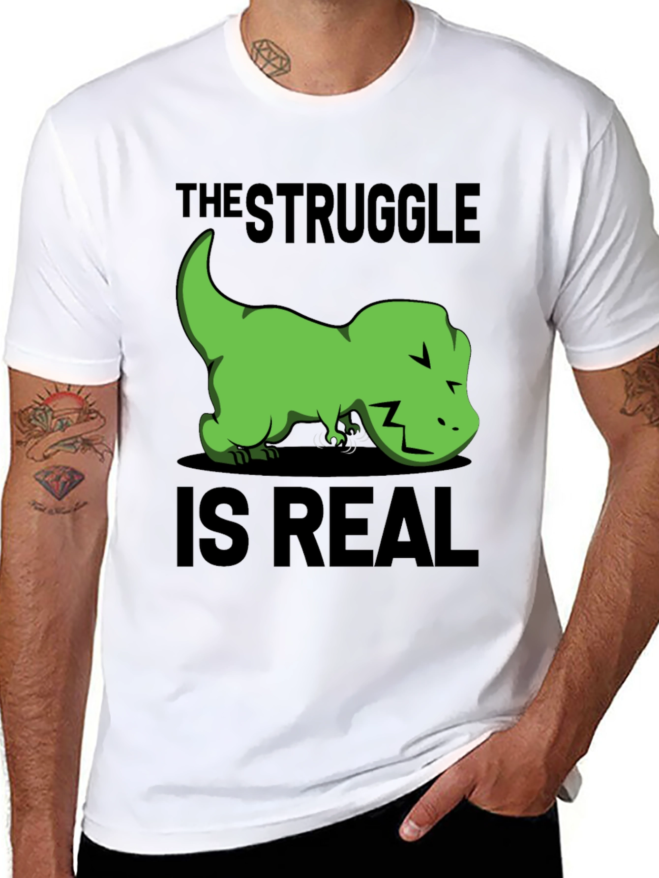 Struggle is Real T-Rex Graphic T-Shirt