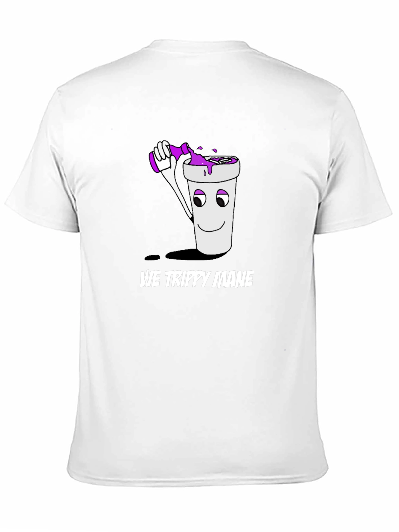 We Trippy Mane Black T-Shirt with Cup and Drink Design