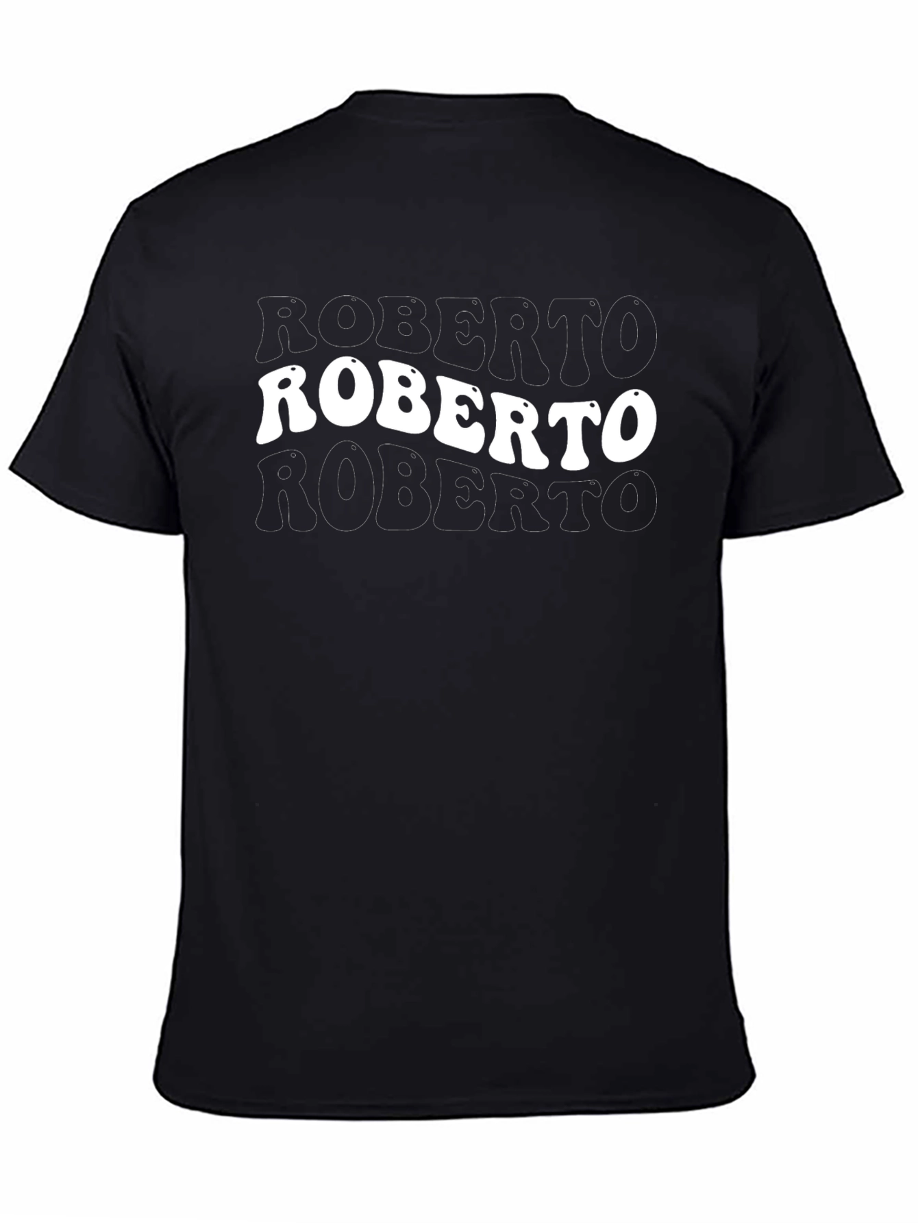 Roberto Stacked Text Graphic T-Shirt