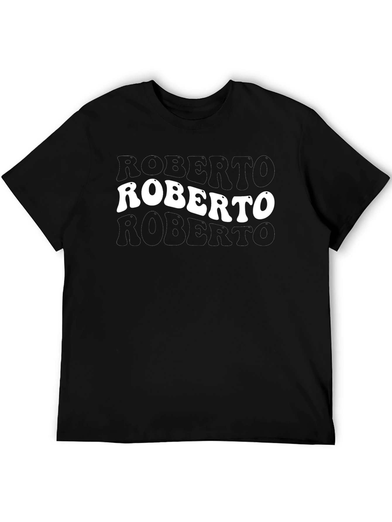 Roberto Stacked Text Graphic T-Shirt