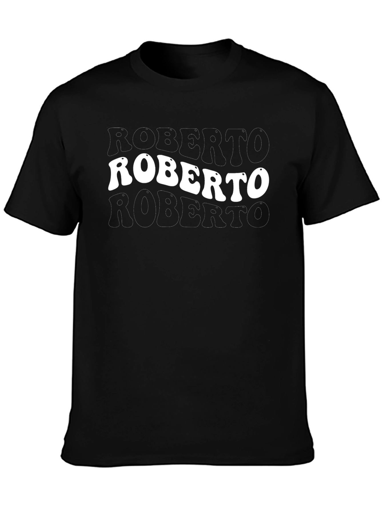 Roberto Stacked Text Graphic T-Shirt