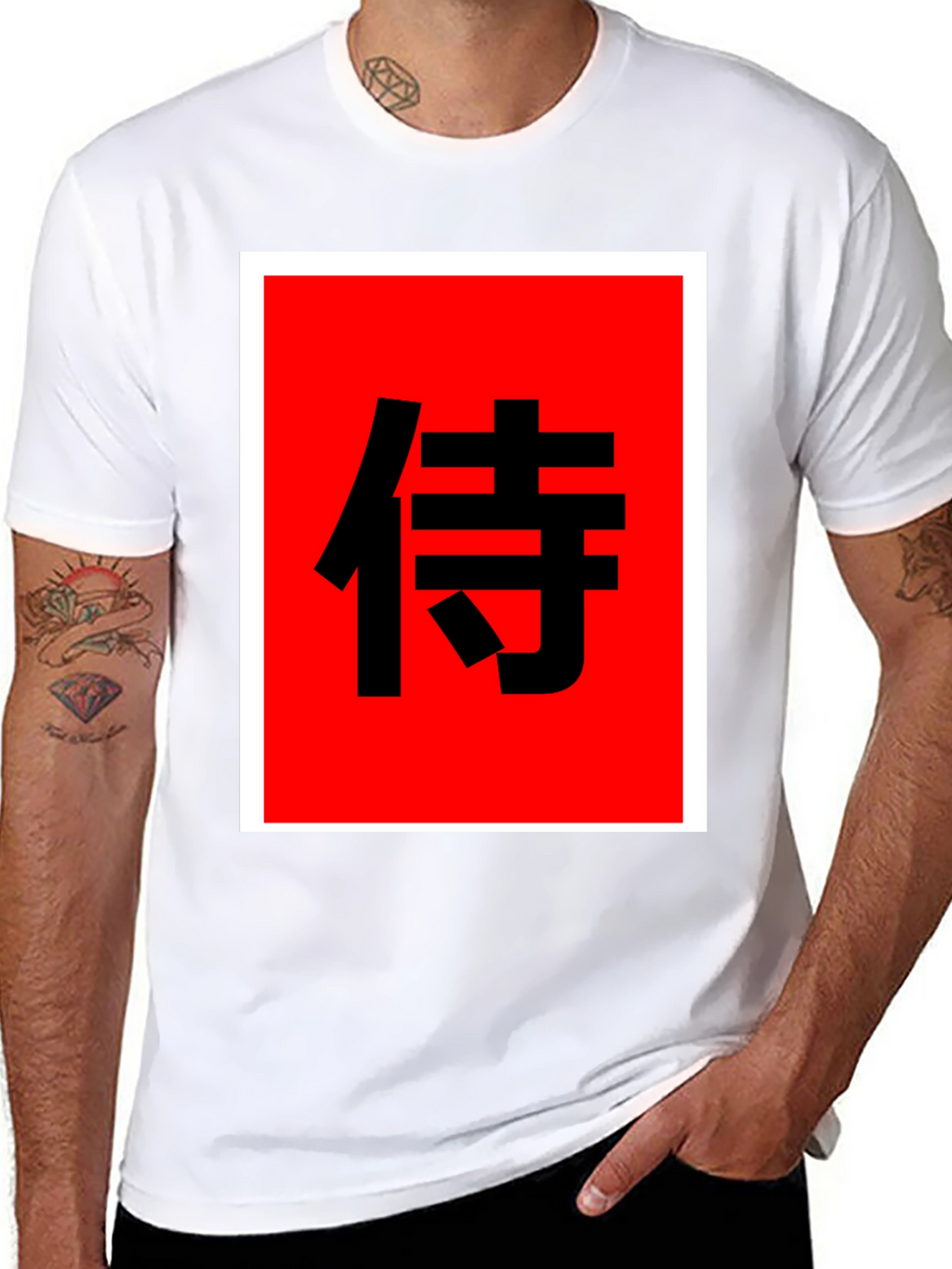 Samurai Kanji Graphic Tee - Bold Black Shirt
