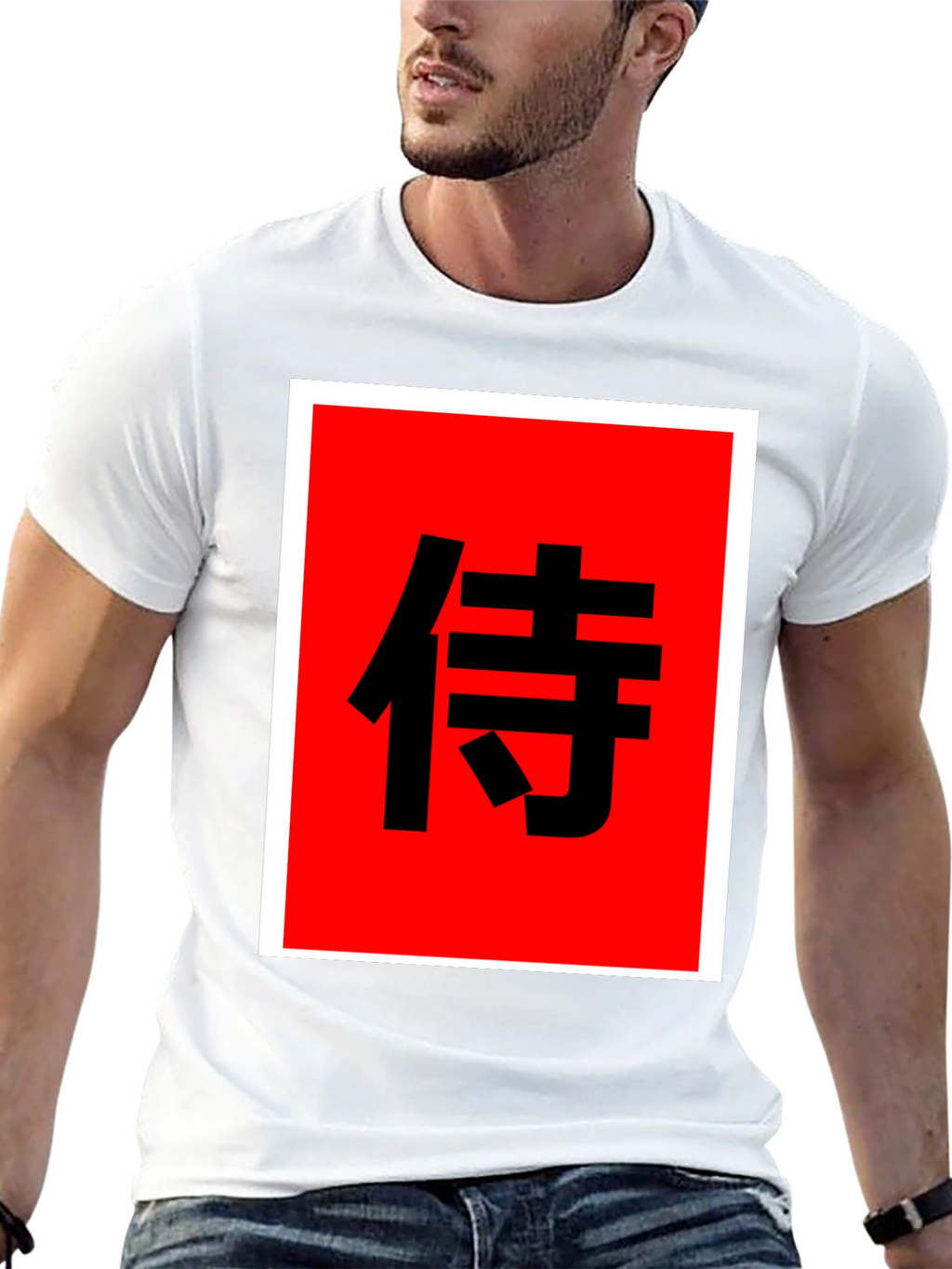 Samurai Kanji Graphic Tee - Bold Black Shirt