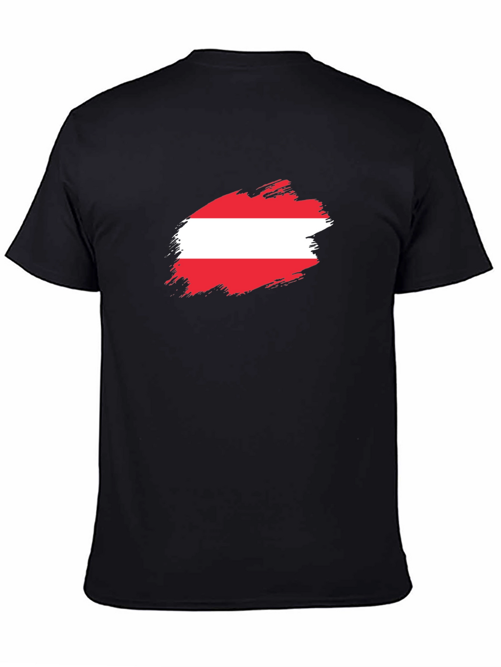 Austria Flag Brush Stroke Black T-Shirt
