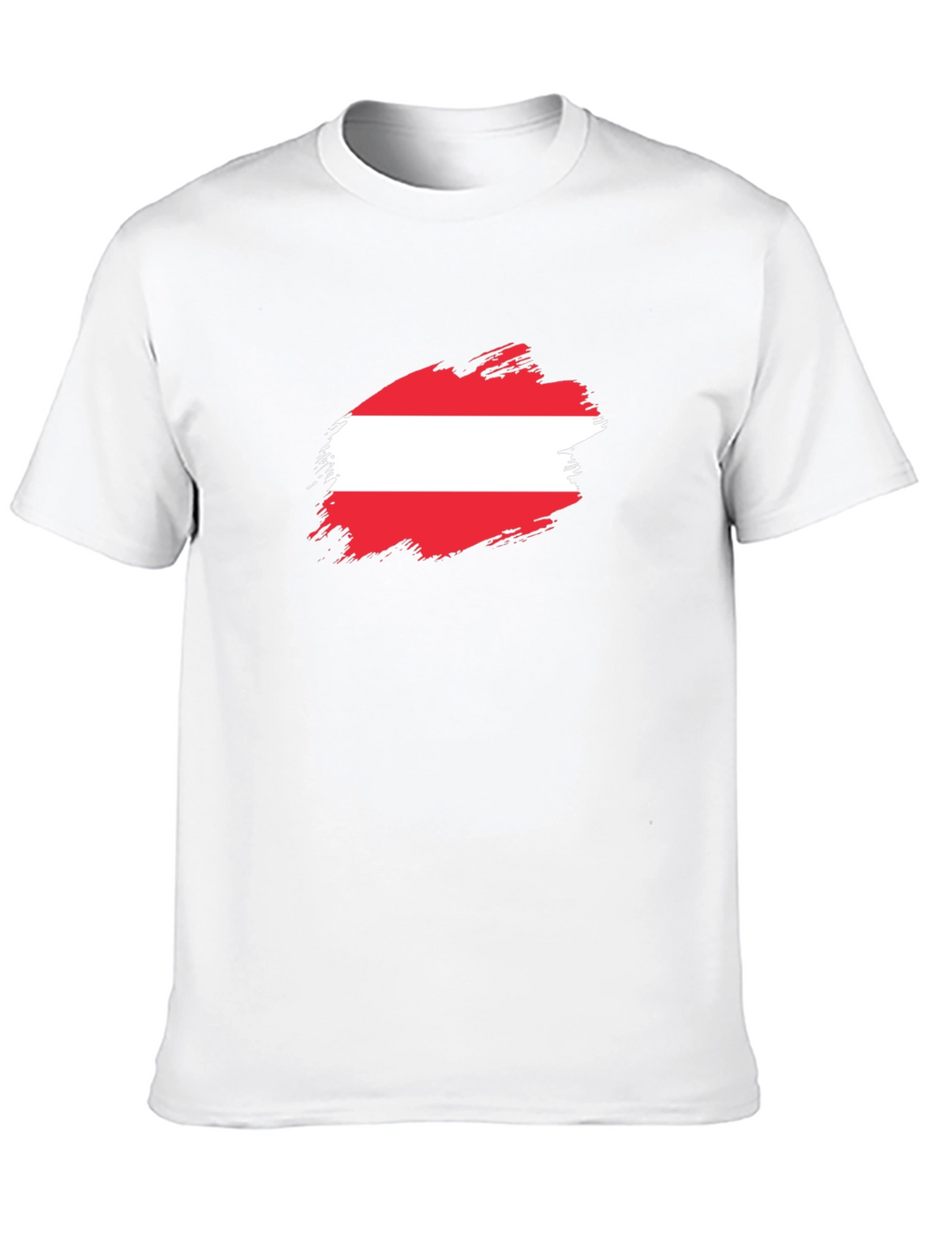 Austria Flag Brush Stroke Black T-Shirt
