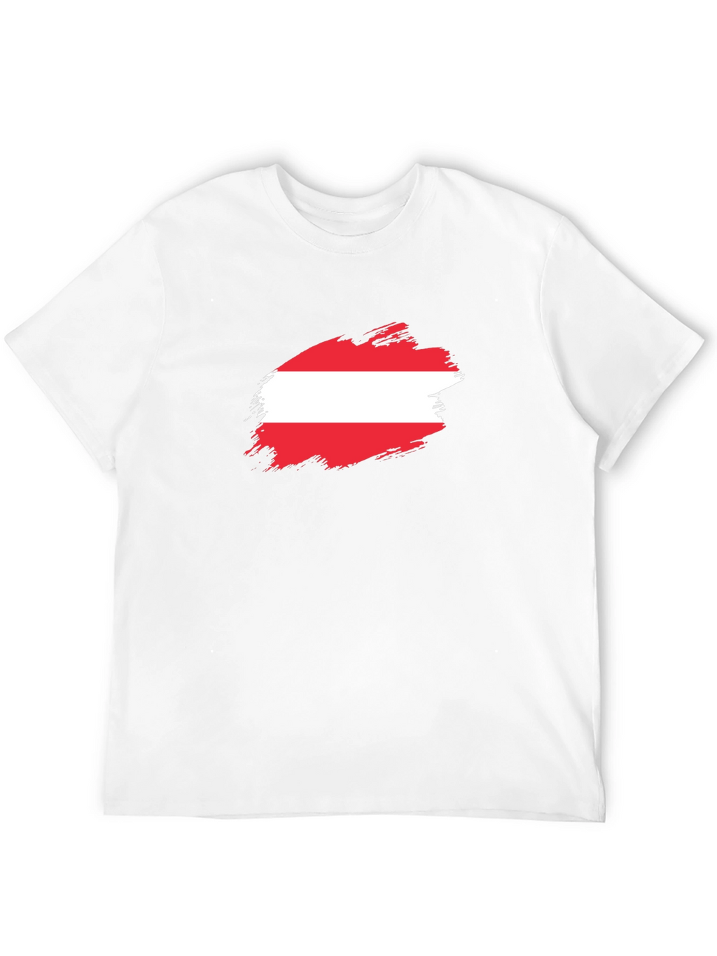 Austria Flag Brush Stroke Black T-Shirt