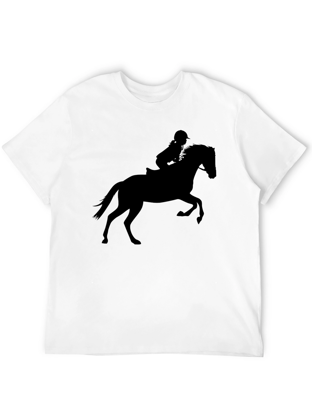 Equestrian Silhouette T-Shirt - Black Cotton Tee