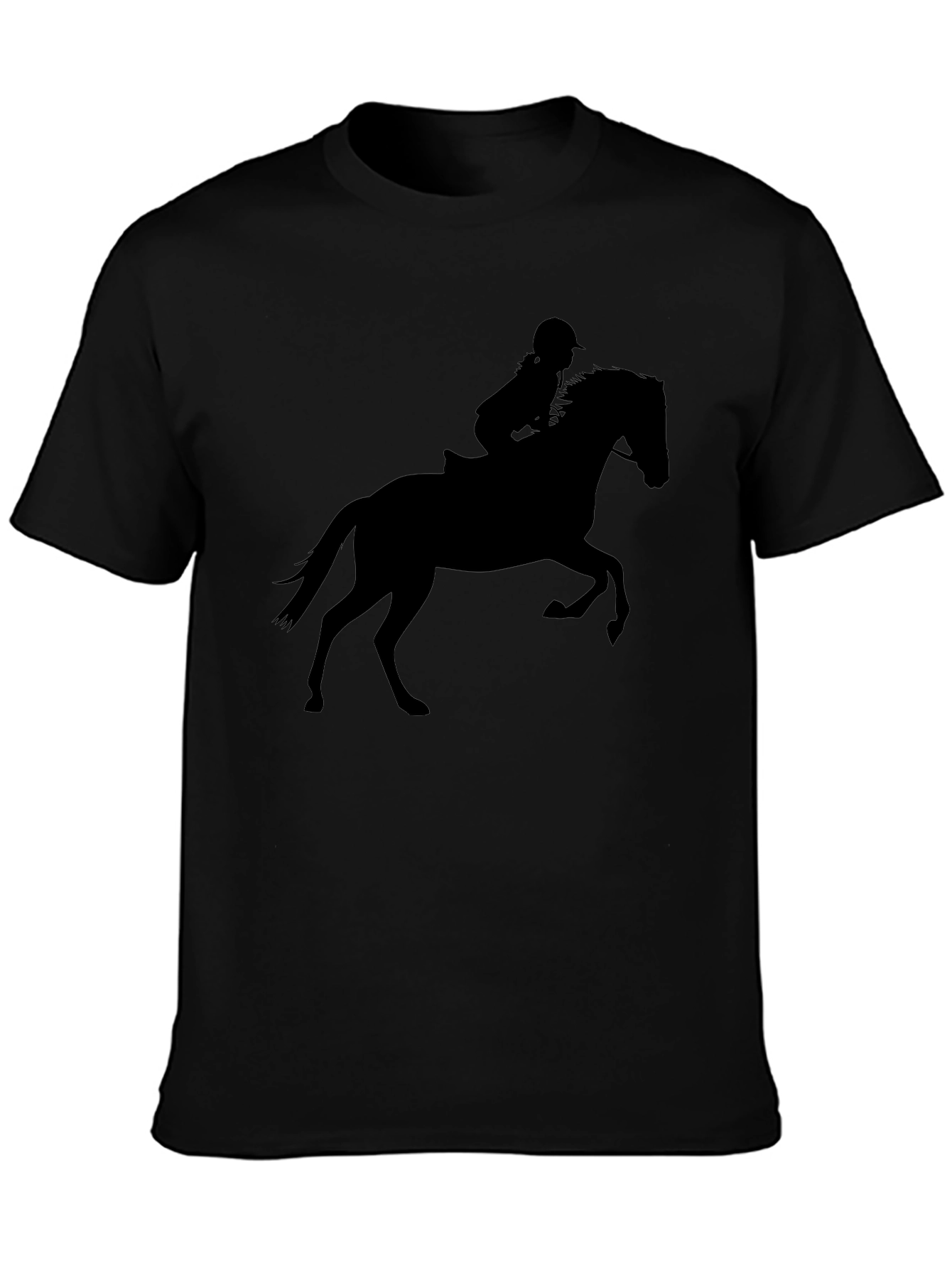 Equestrian Silhouette T-Shirt - Black Cotton Tee