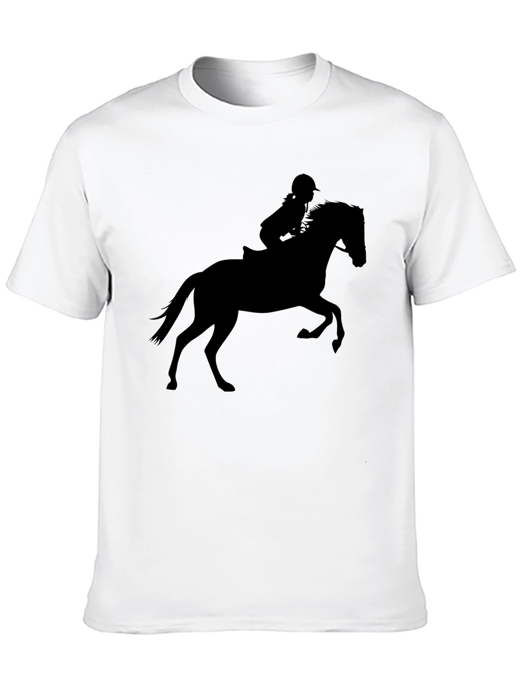 Equestrian Silhouette T-Shirt - Black Cotton Tee