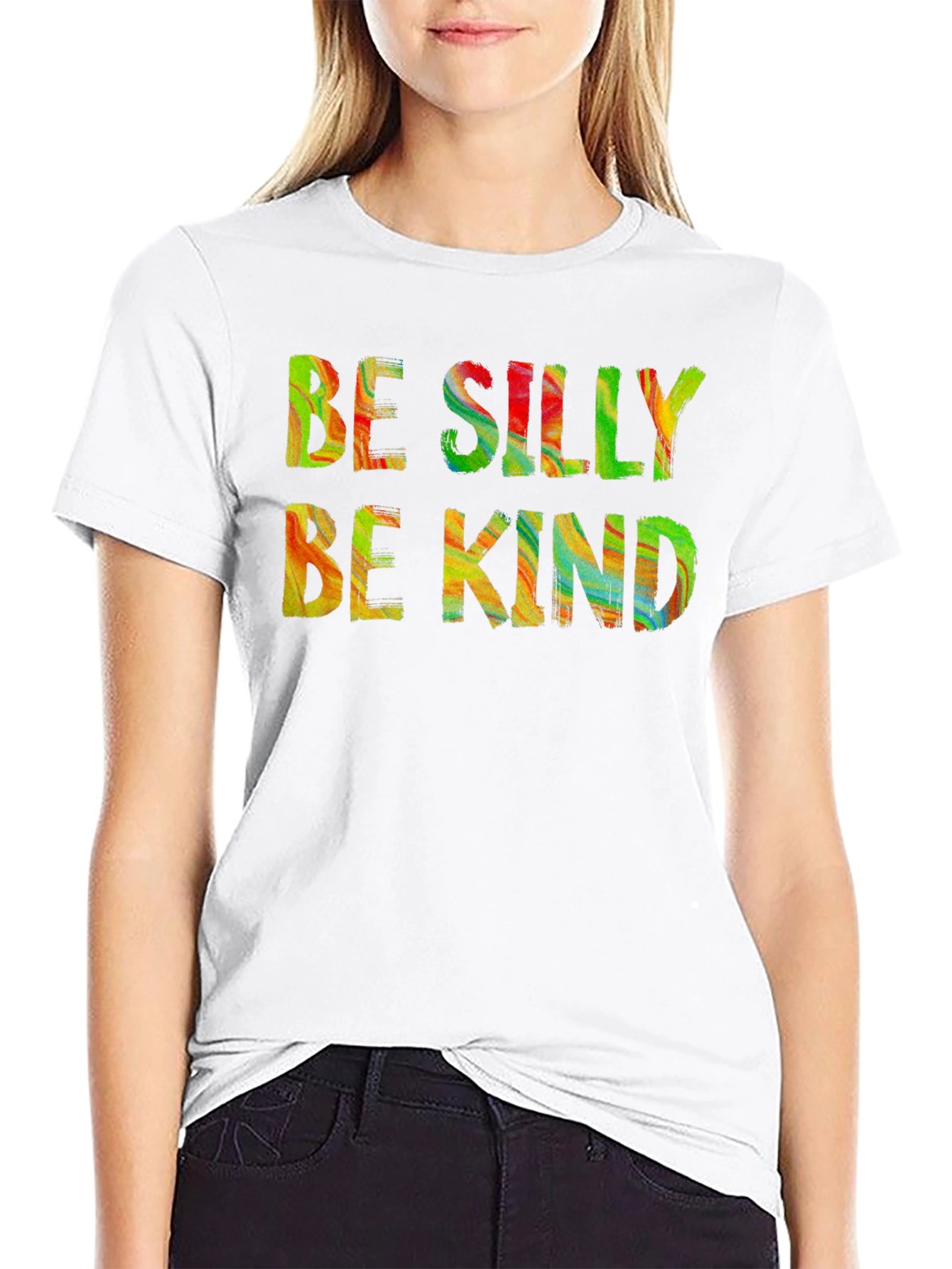 Be Silly Be Kind Graphic Tee - Black Cotton T-Shirt