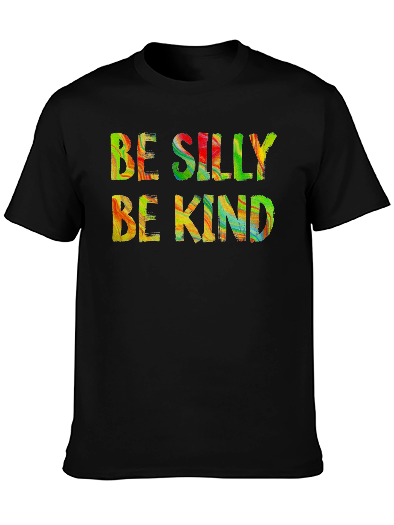 Be Silly Be Kind Graphic Tee - Black Cotton T-Shirt