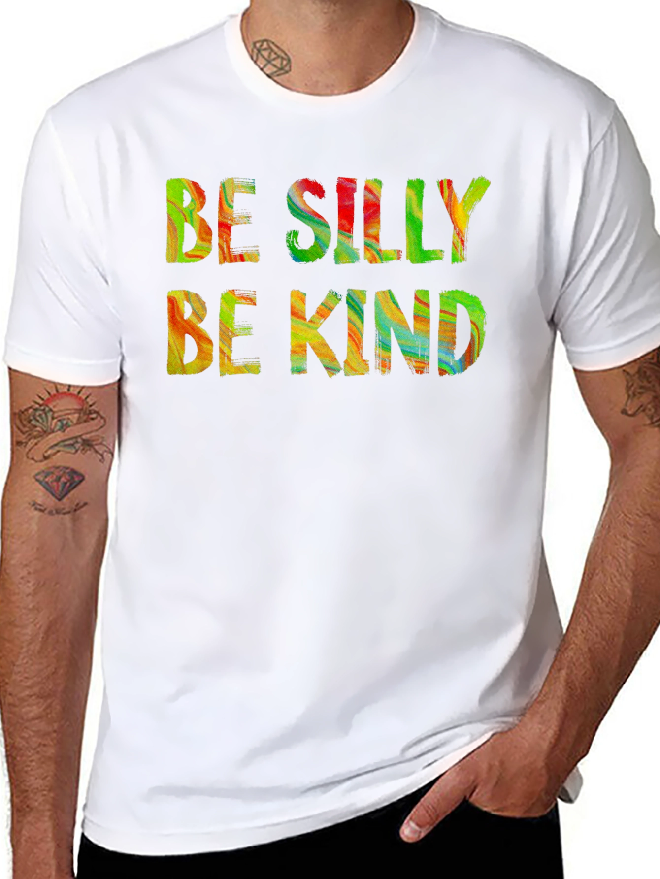 Be Silly Be Kind Graphic Tee - Black Cotton T-Shirt
