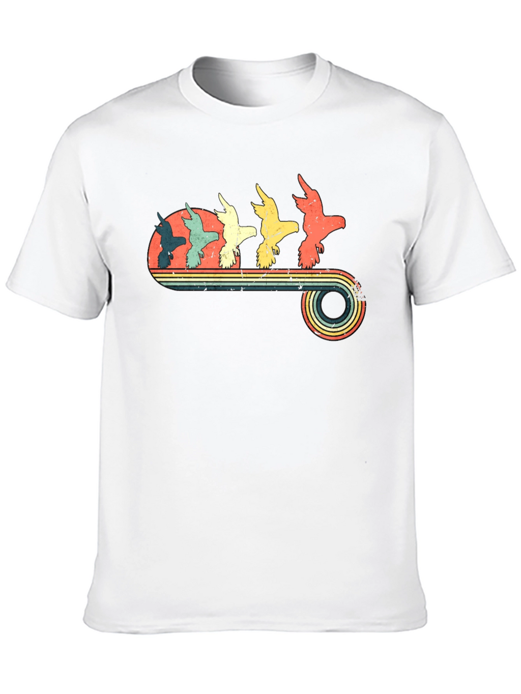 Retro Birds Graphic T-Shirt