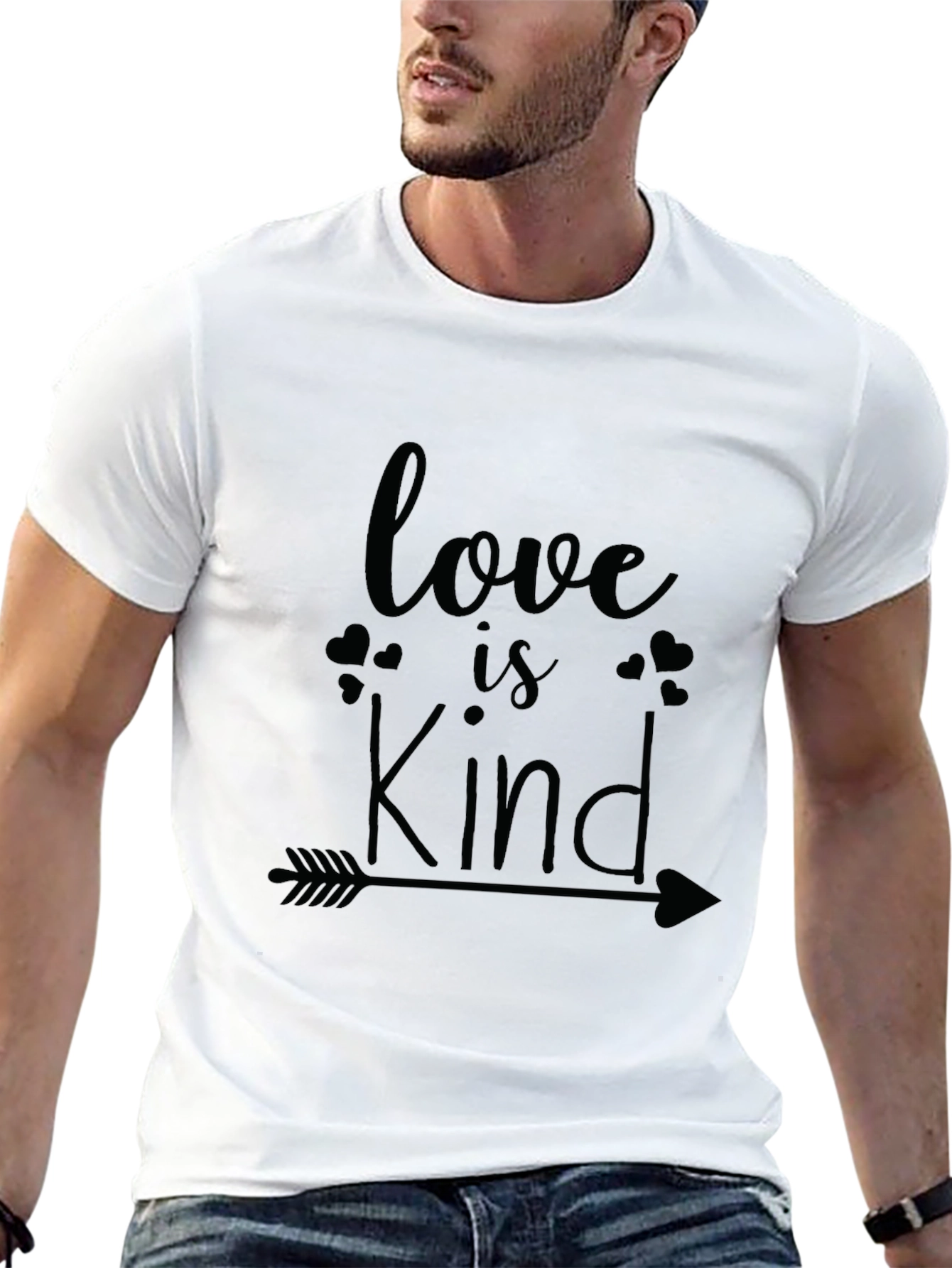 Love Is Kind Arrow Graphic Tee - Soft Black T-Shirt