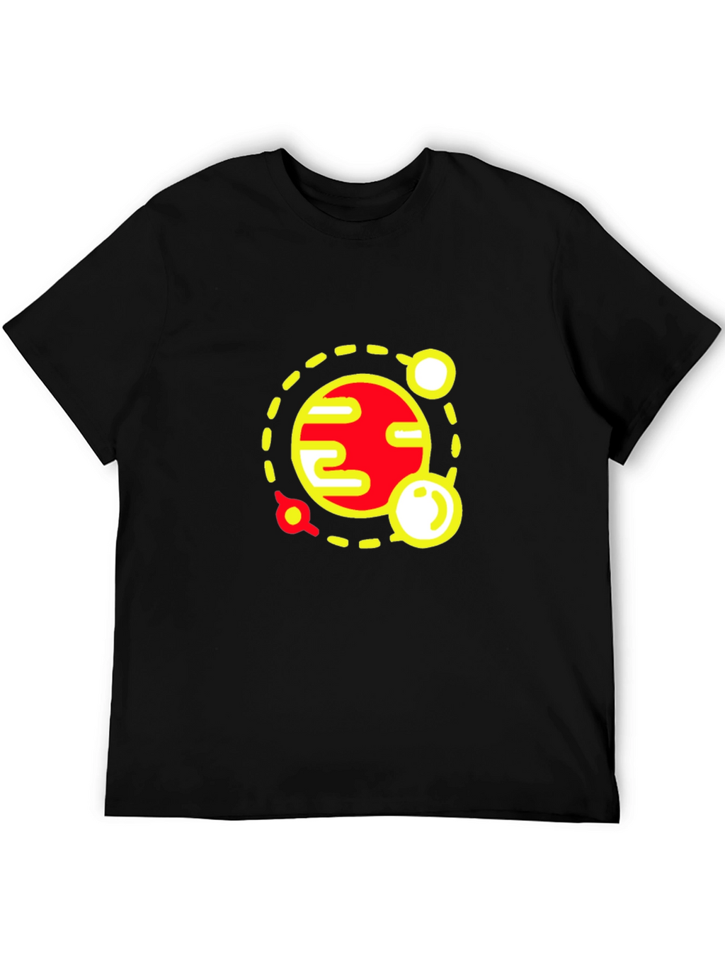 Planet Graphic Tee - Stylish Space Design Black T-Shirt