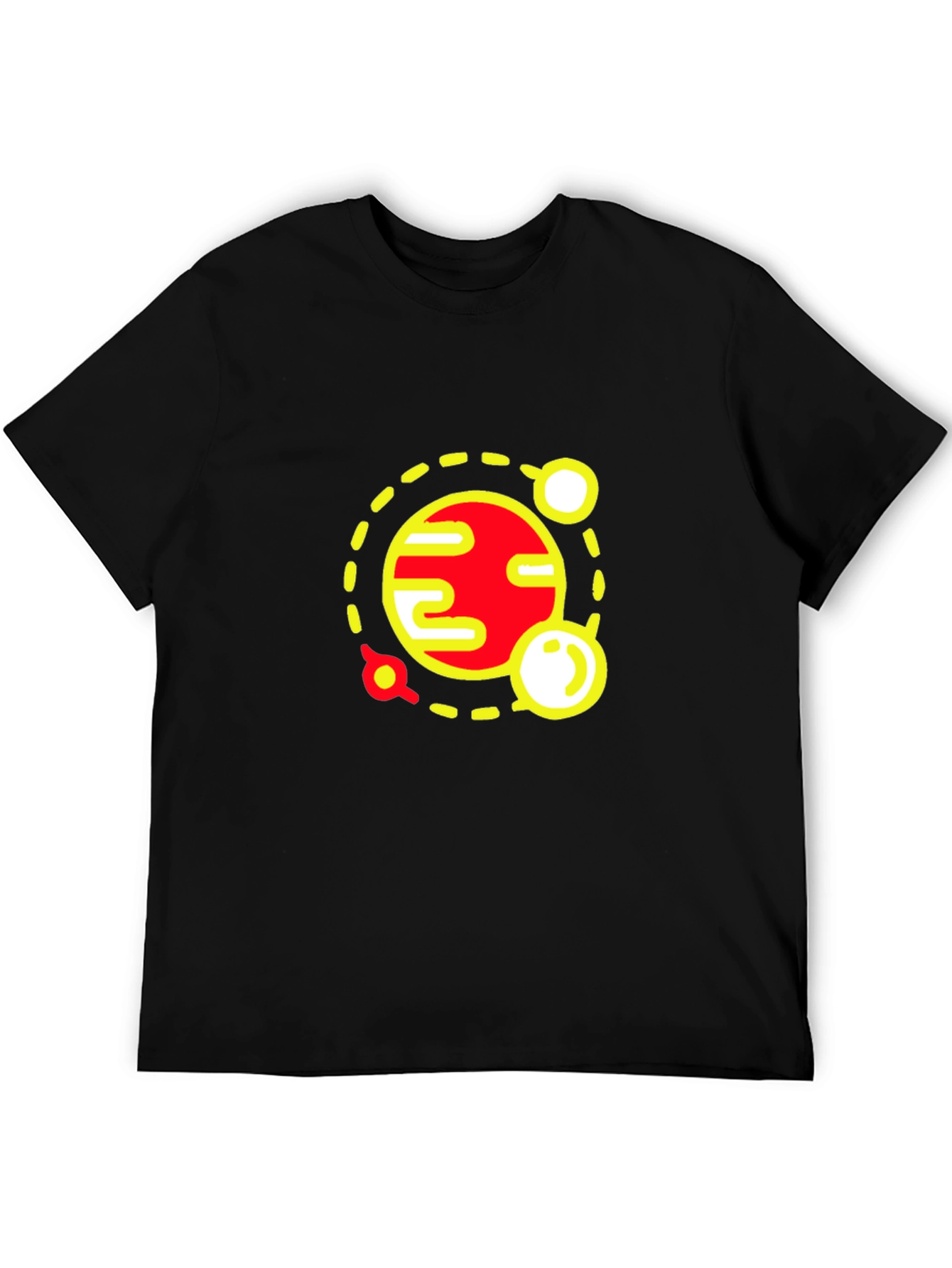 Planet Graphic Tee - Stylish Space Design Black T-Shirt