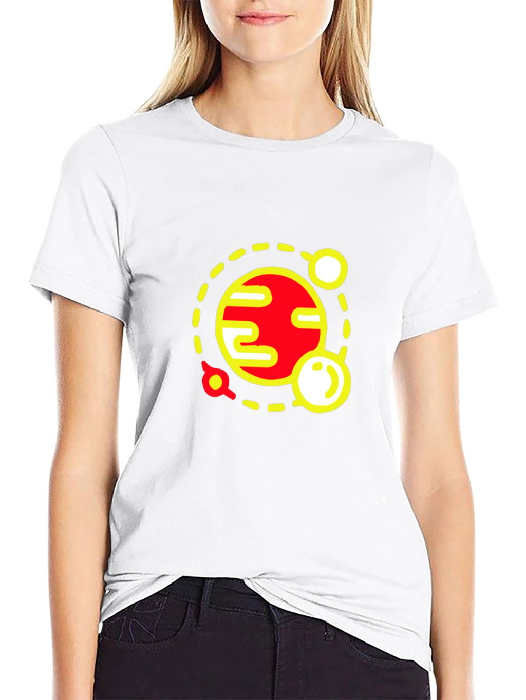 Planet Graphic Tee - Stylish Space Design Black T-Shirt