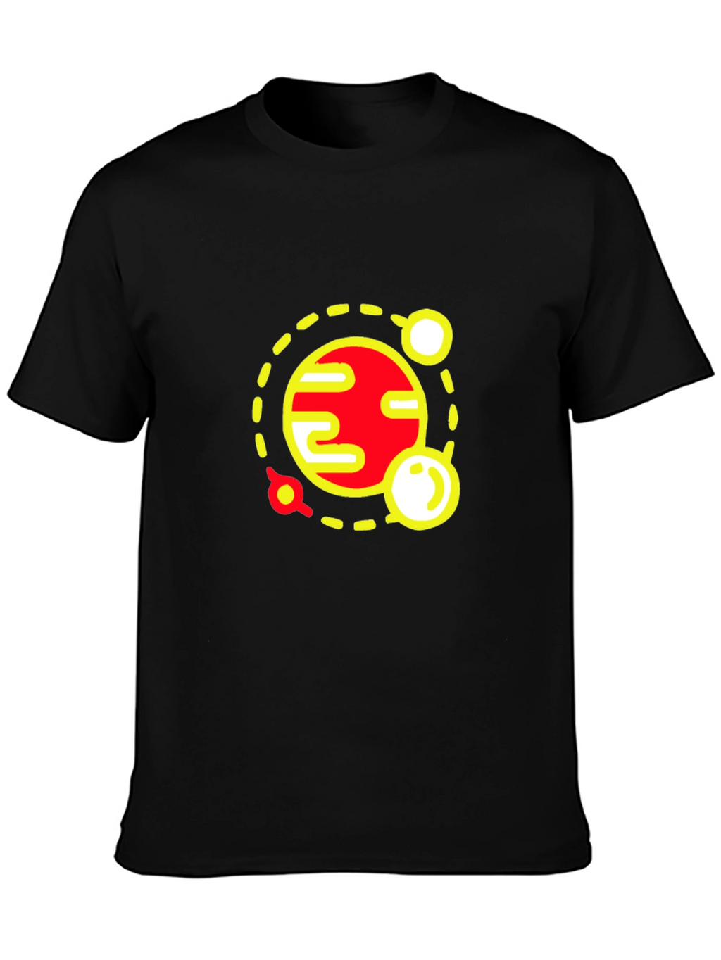 Planet Graphic Tee - Stylish Space Design Black T-Shirt