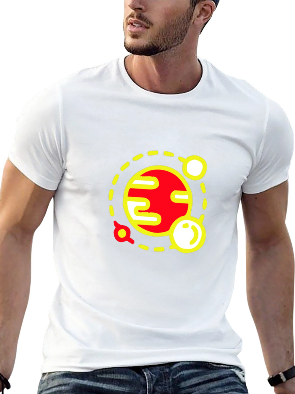 Planet Graphic Tee - Stylish Space Design Black T-Shirt
