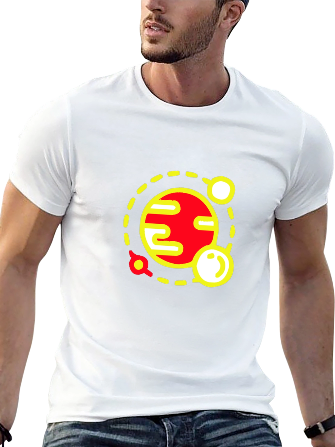 Planet Graphic Tee - Stylish Space Design Black T-Shirt